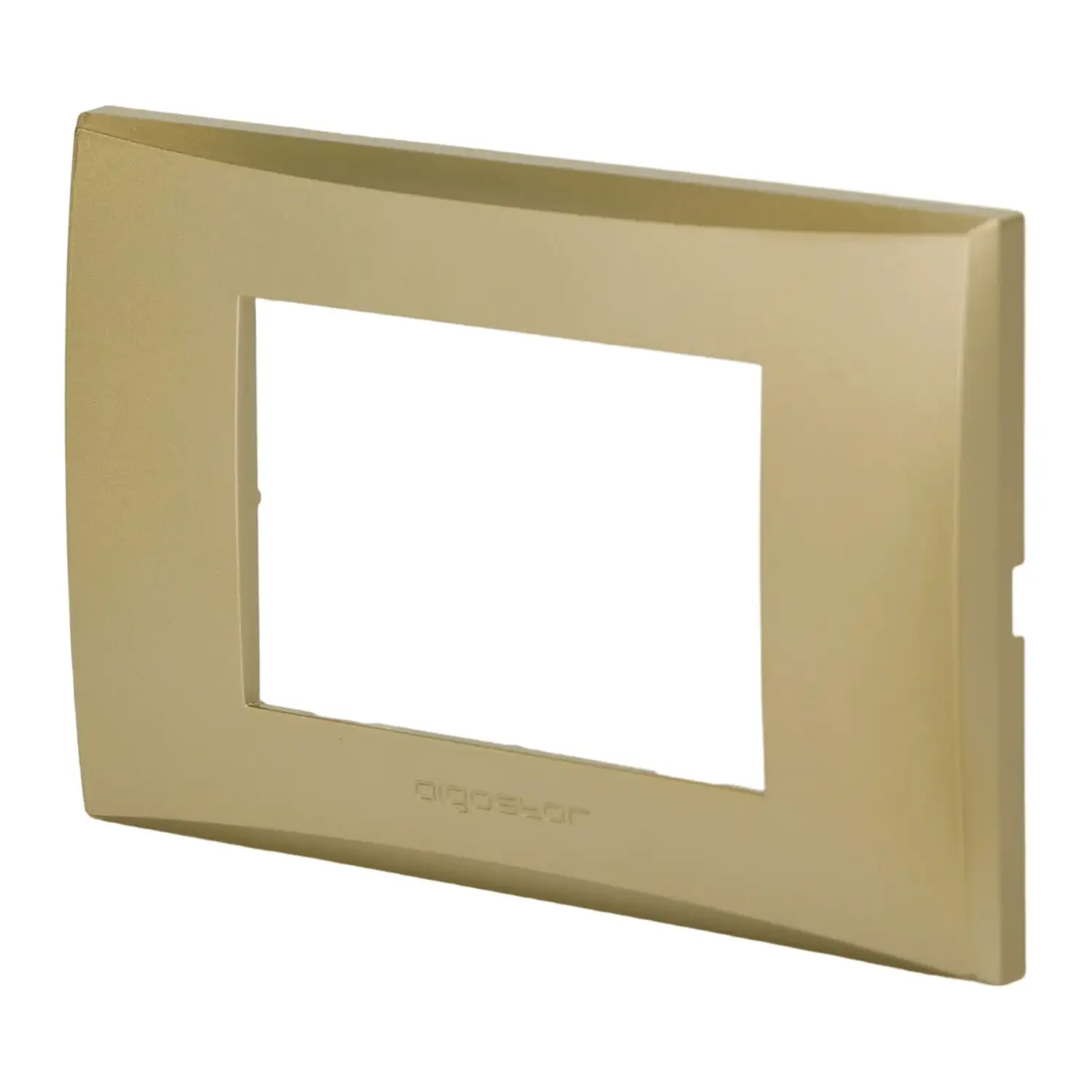 immagine del prodotto placca compatibile vimar plana colore oro chiaro 3 fori