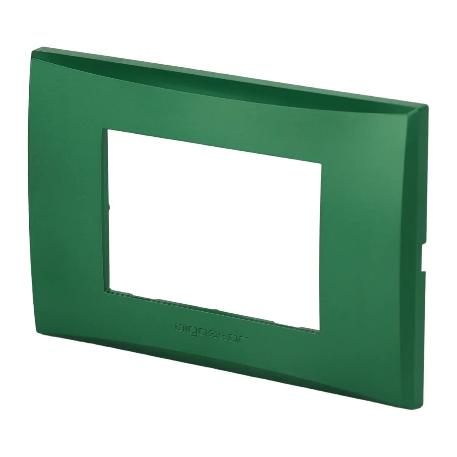 immagine del prodotto placca compatibile vimar plana colore verde 3 fori