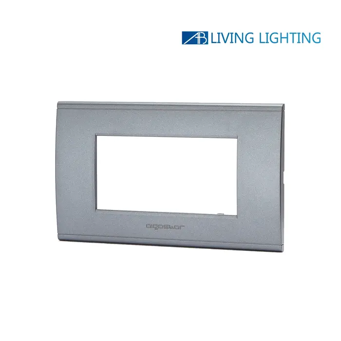 immagine placca di plastica compatibile living lighting abliving grigio 4 fori