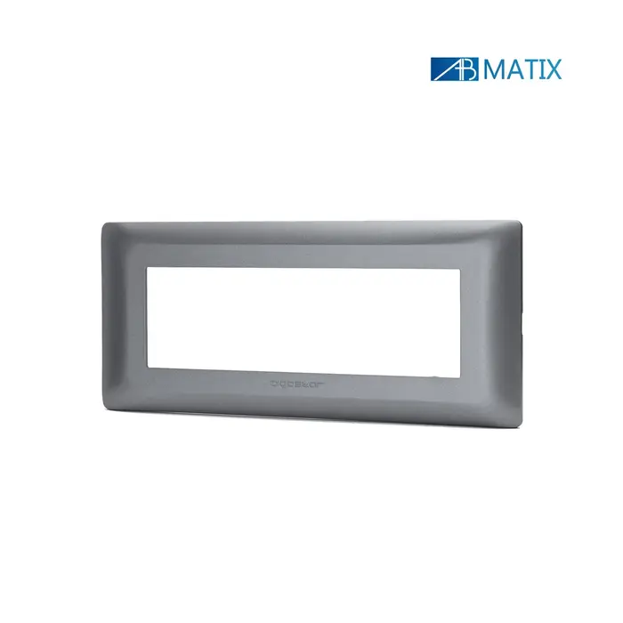 immagine del prodotto placca compatibile bticino matix colore grigio 6 fori