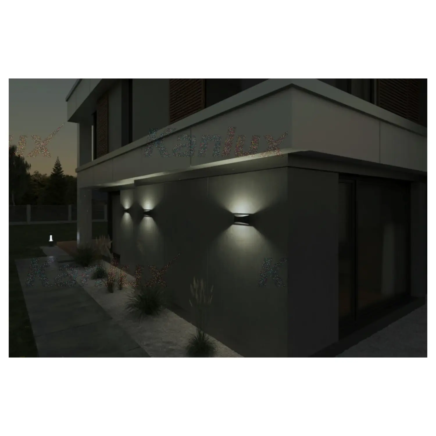 immagine lampada da esterno parete facciata esterna led 8 watt bianco naturale grafite