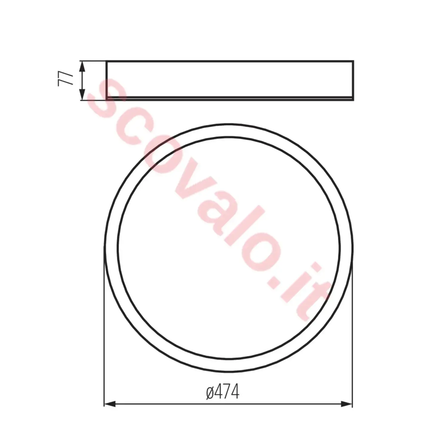 immagine plafoniera lampada parete legno applique e27 475 mm wengè tondo