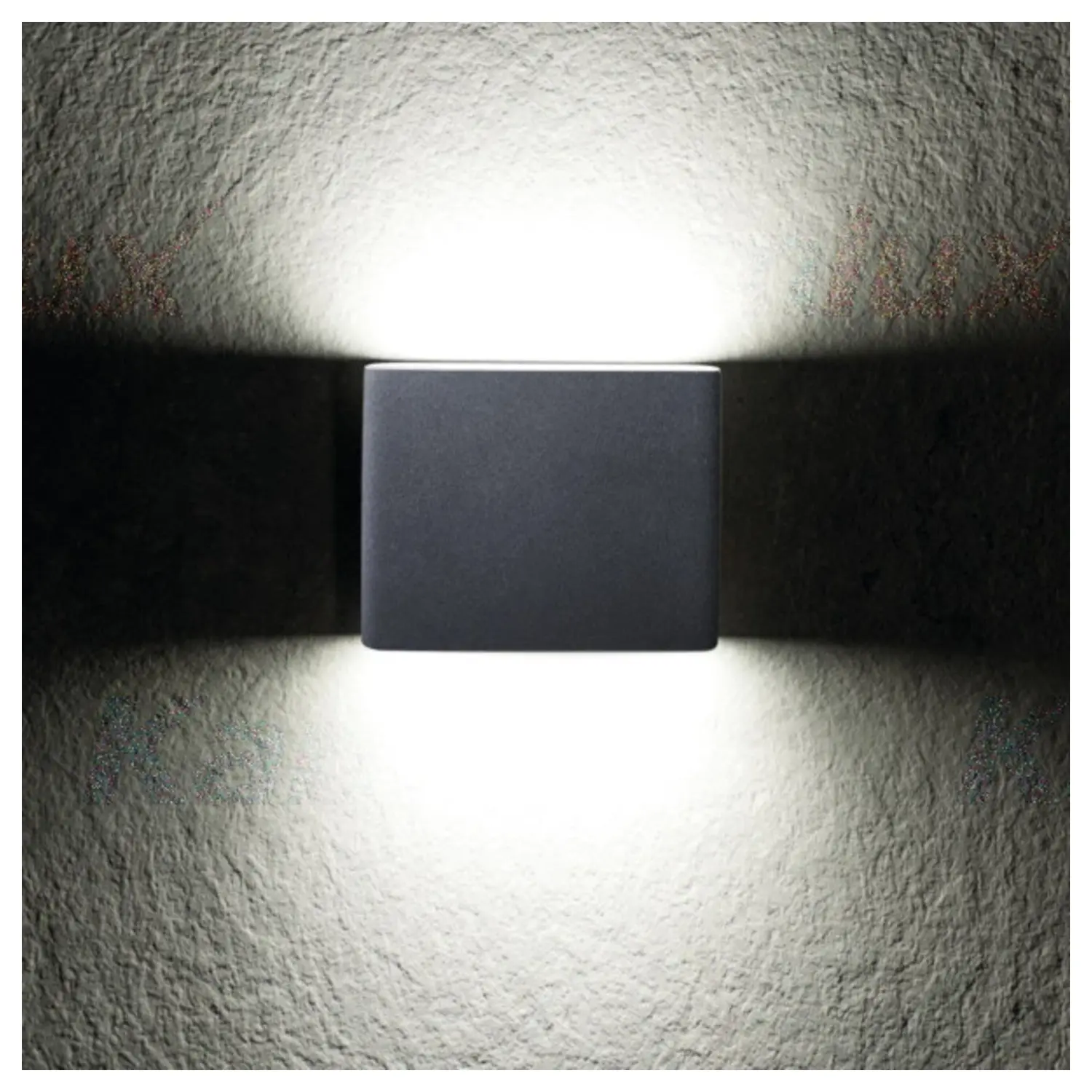 immagine lampada parete led facciata 230v doppia luce 8 watt bianco naturale grafite