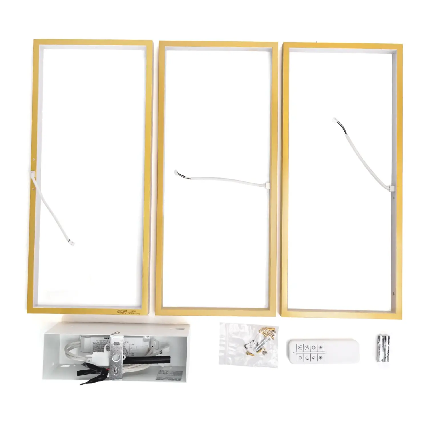 immagine Plafoniera LED geometrica 38W CCT quadrata color oro con telecomando