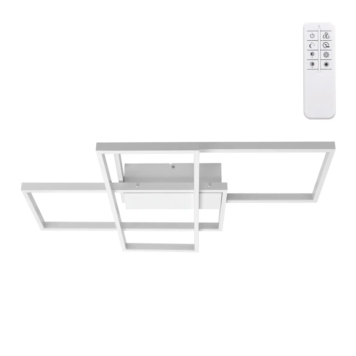 immagine del prodotto Plafoniera LED geometrica 38W CCT quadrata con telecomando bianco