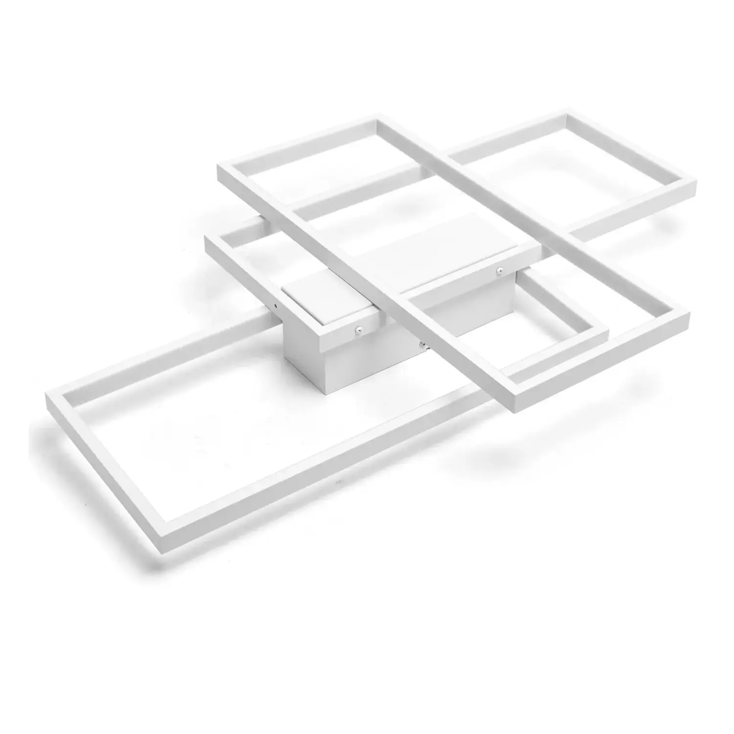 immagine Plafoniera LED geometrica 38W CCT quadrata con telecomando bianco