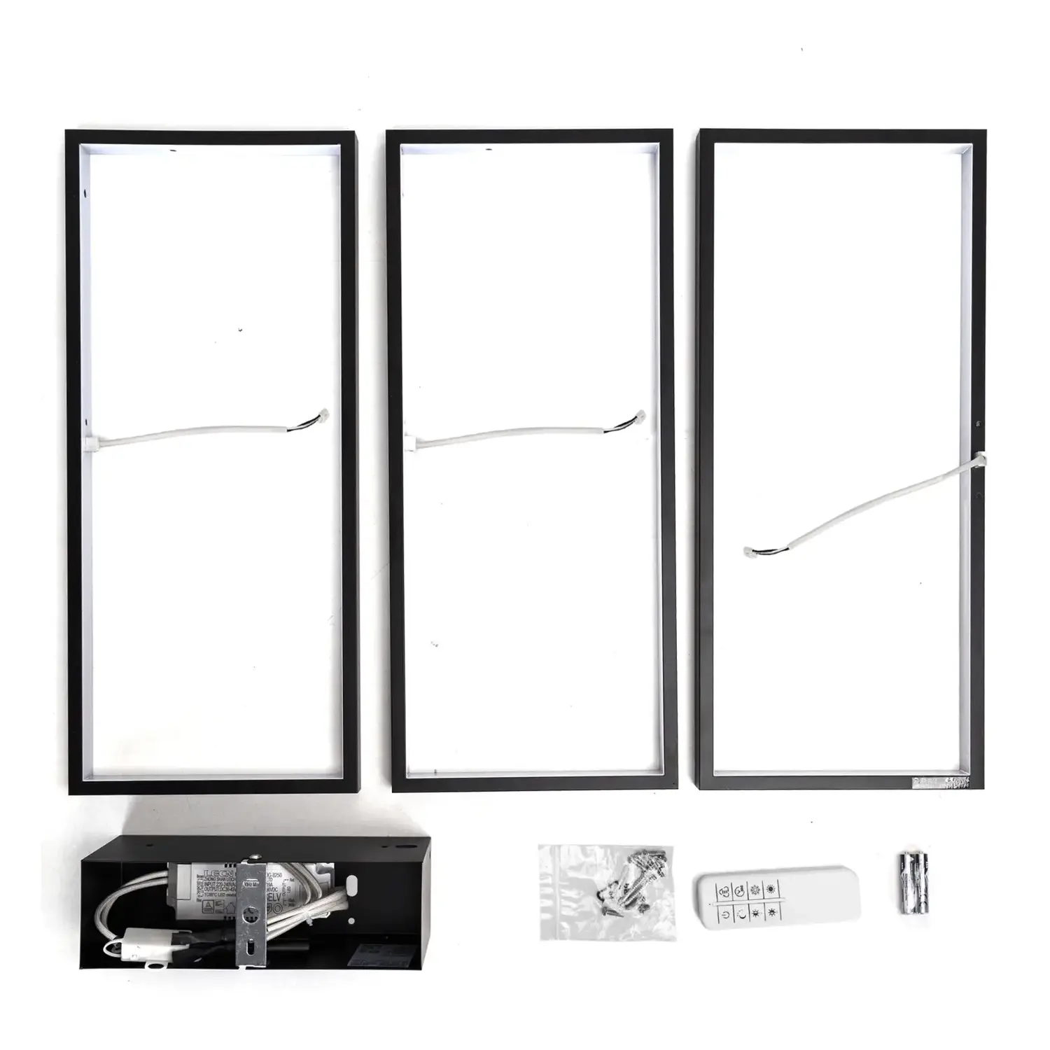 immagine Plafoniera LED geometrica 38W CCT quadrata con telecomando nero