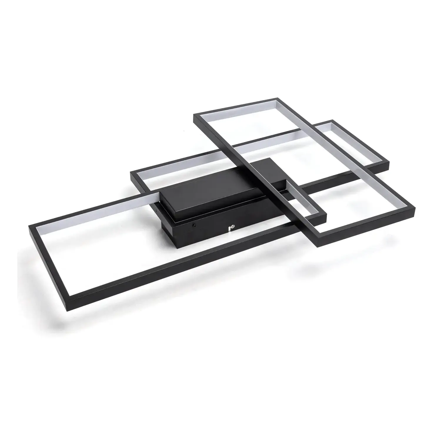 immagine Plafoniera LED geometrica 38W CCT quadrata con telecomando nero