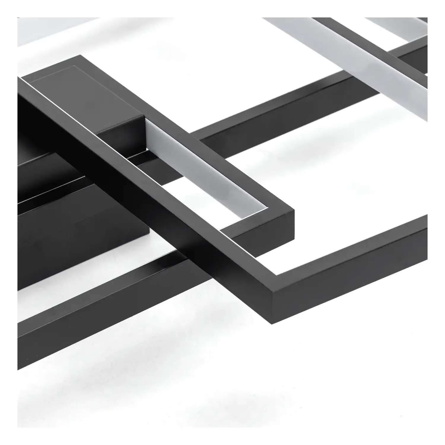 immagine Plafoniera LED geometrica 38W CCT quadrata con telecomando nero