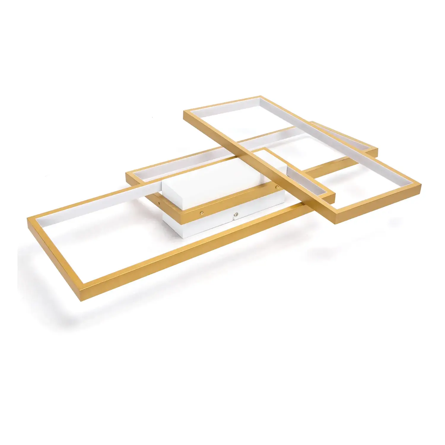 immagine Plafoniera LED geometrica 38W CCT quadrata con telecomando oro rosa