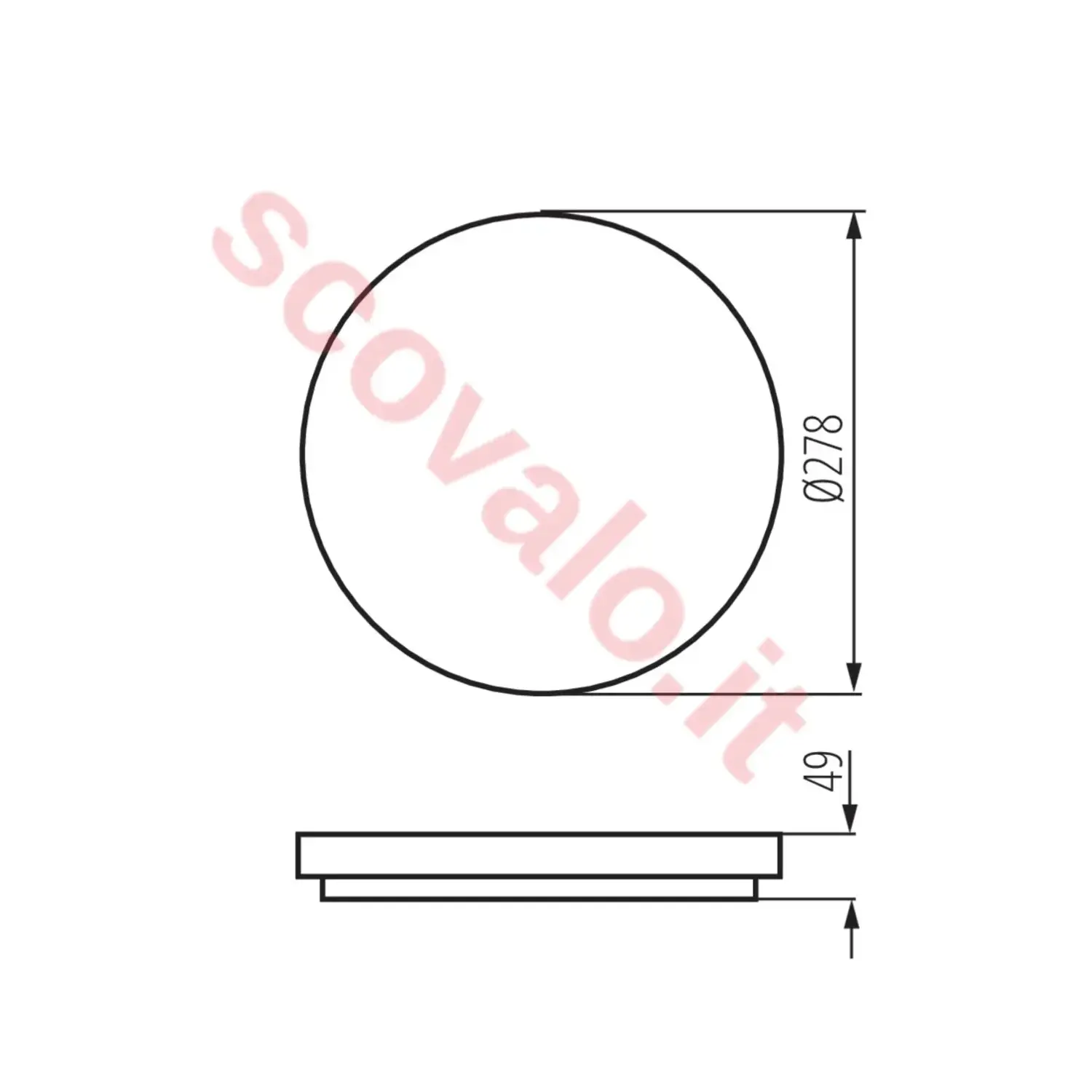 immagine plafoniera led varso stagna 18 watt bianco caldo tondo