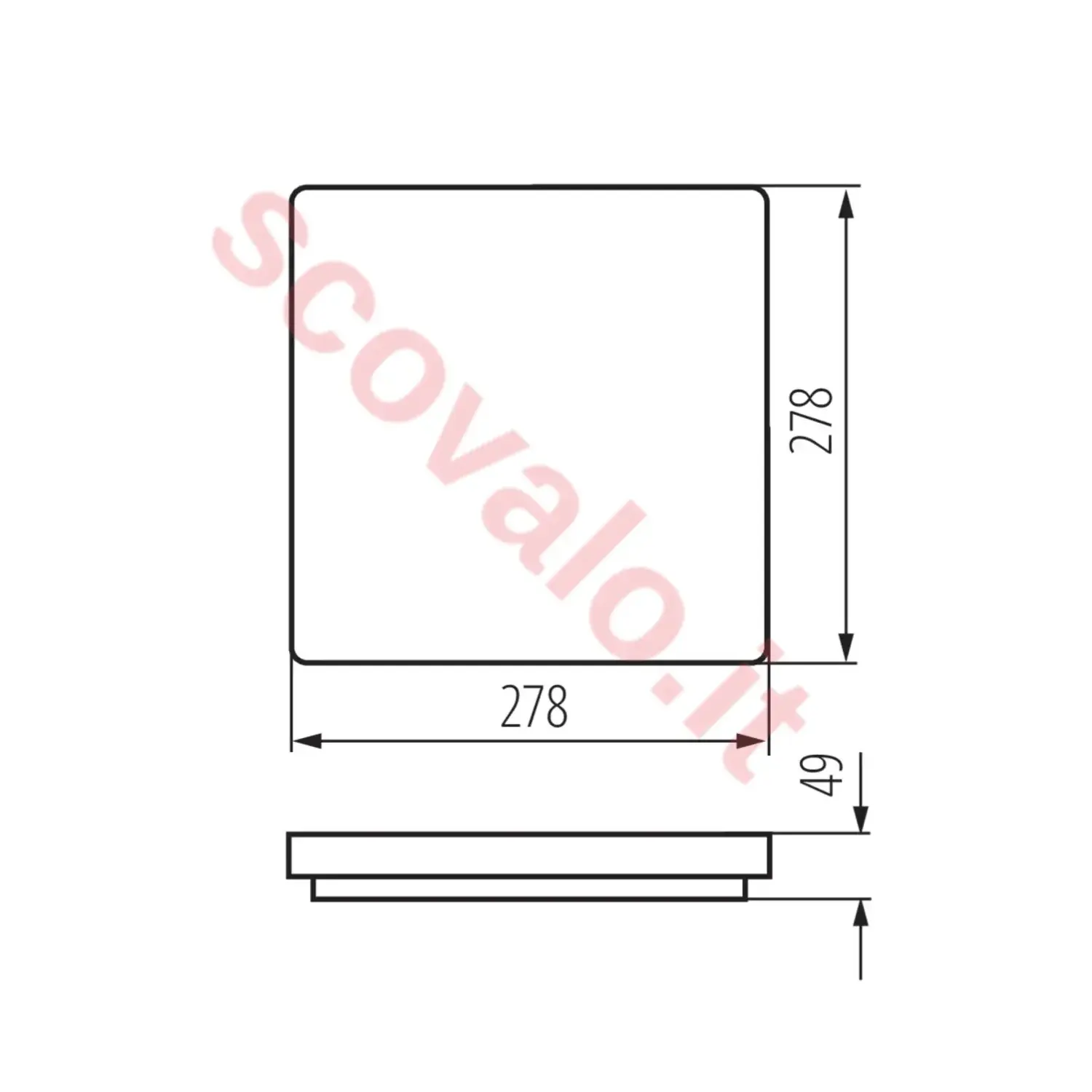 immagine plafoniera led varso stagna 18 watt bianco naturale quadrato