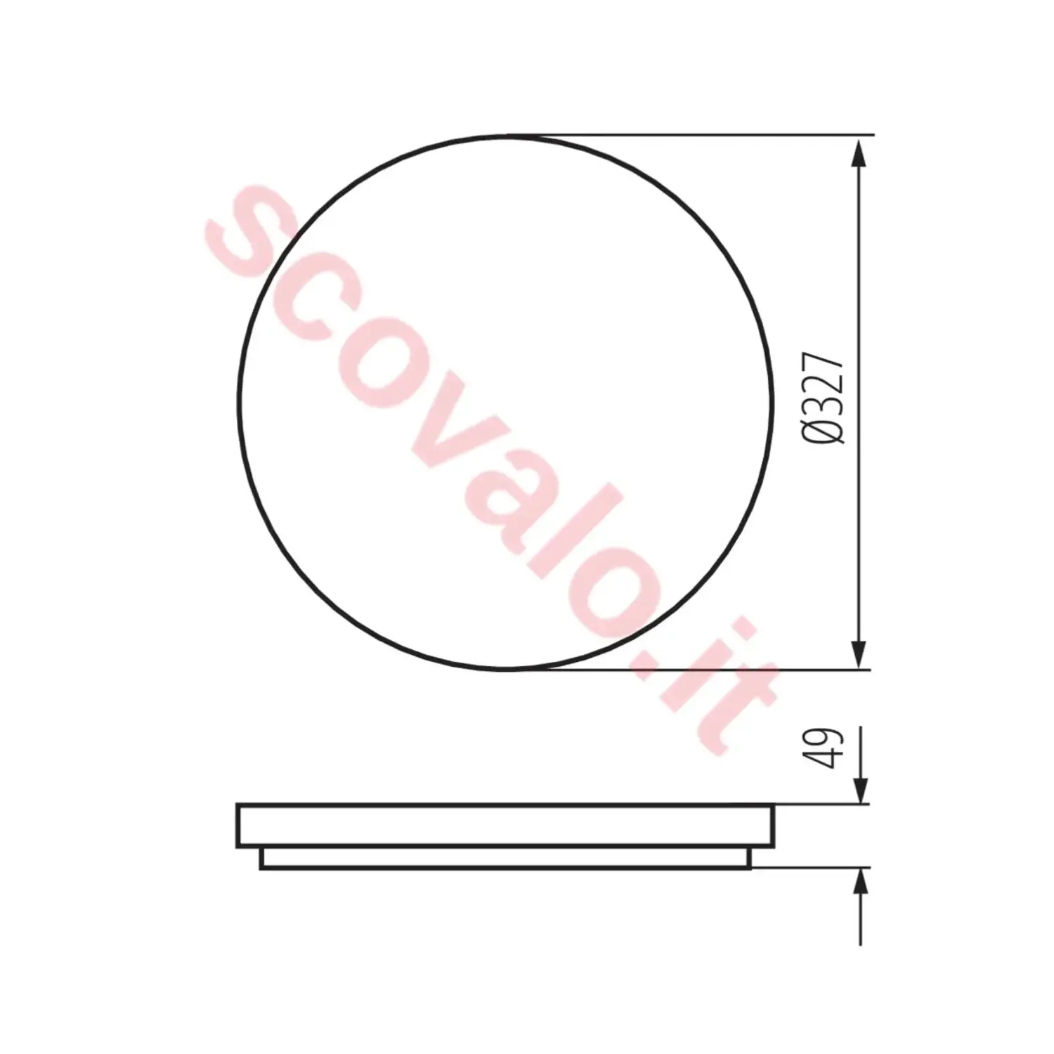 immagine plafoniera led varso stagna 24 watt bianco caldo tondo