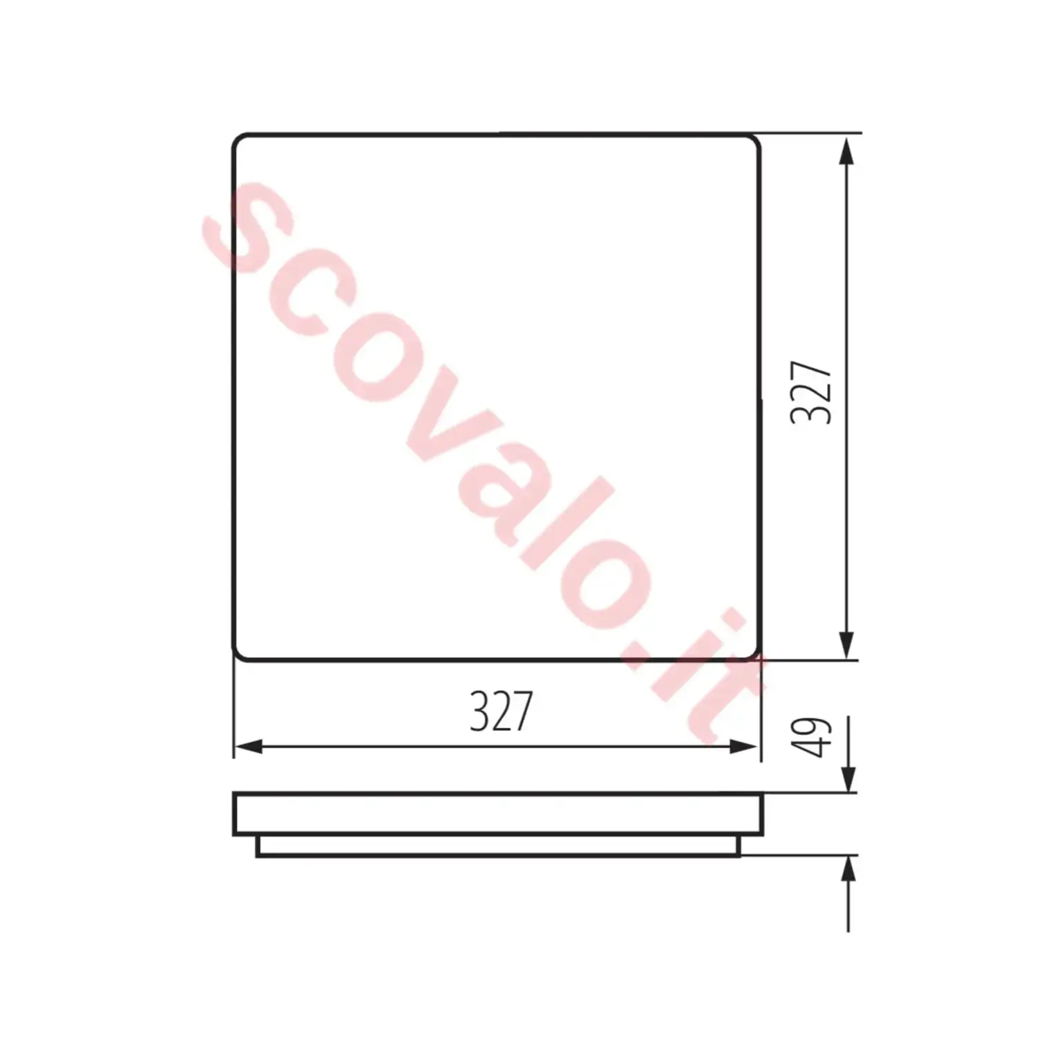 immagine plafoniera led varso stagna 24 watt bianco naturale quadrato