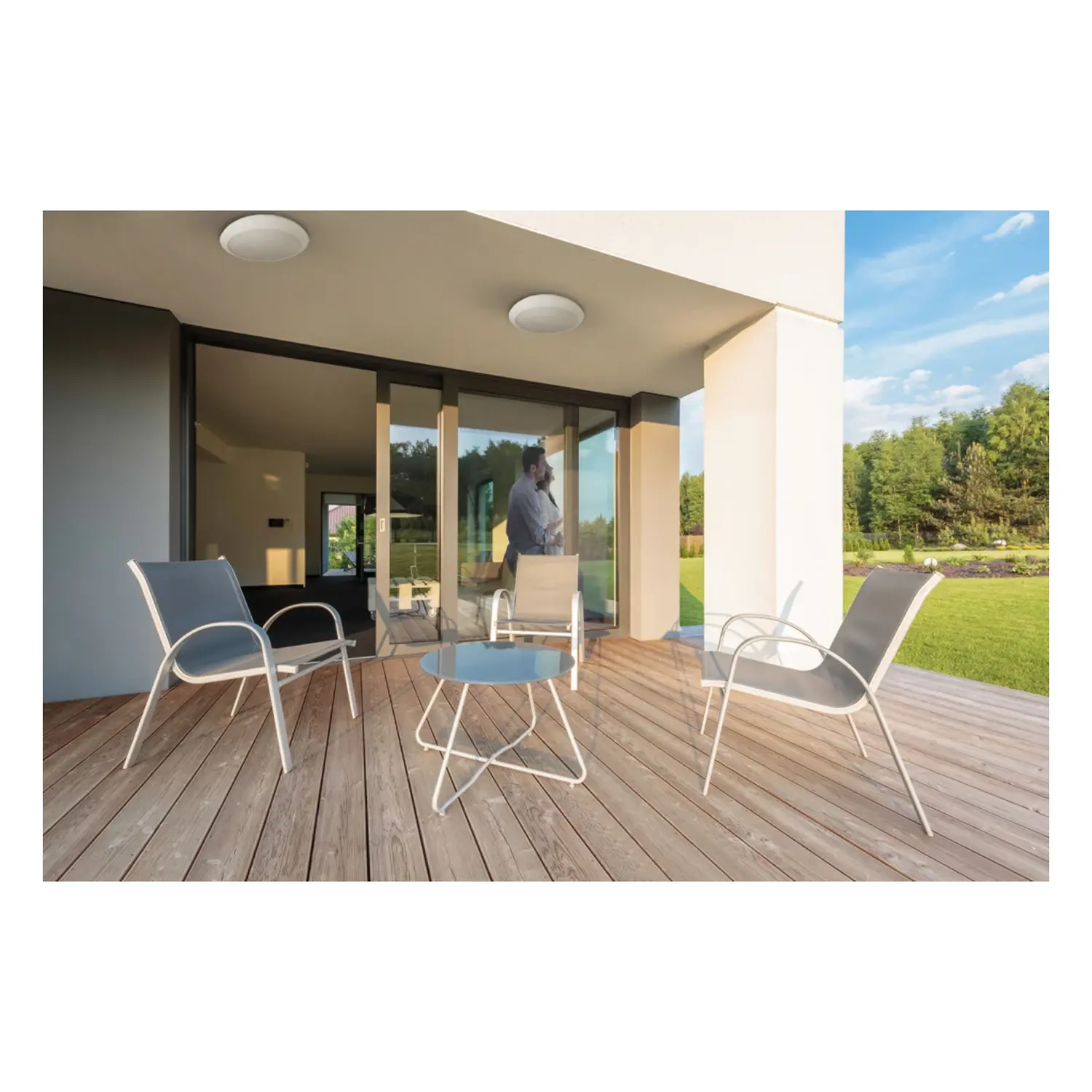 immagine plafoniera led sensore movimento daba stagna 16 watt bianco naturale