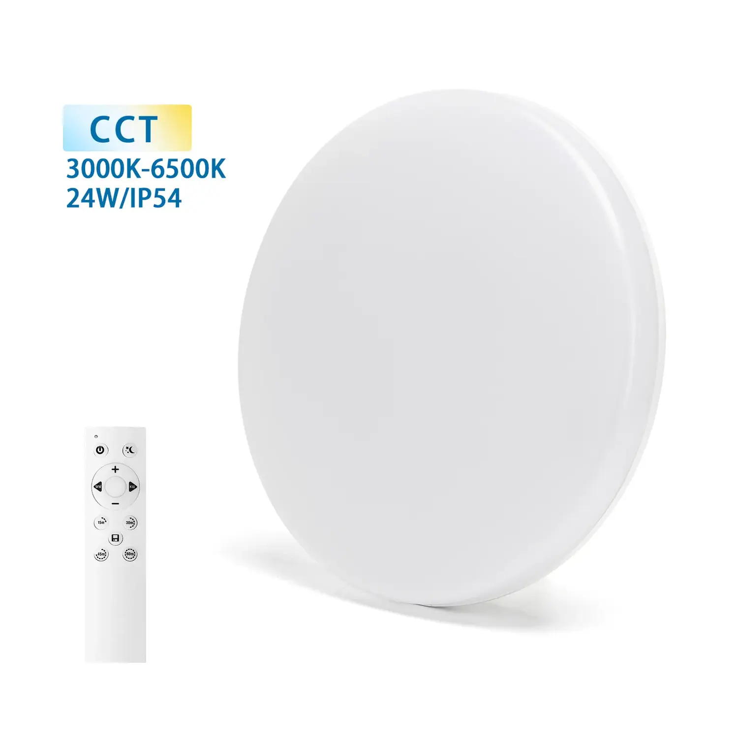 immagine Plafoniera LED stagna 24W CCT con telecomando