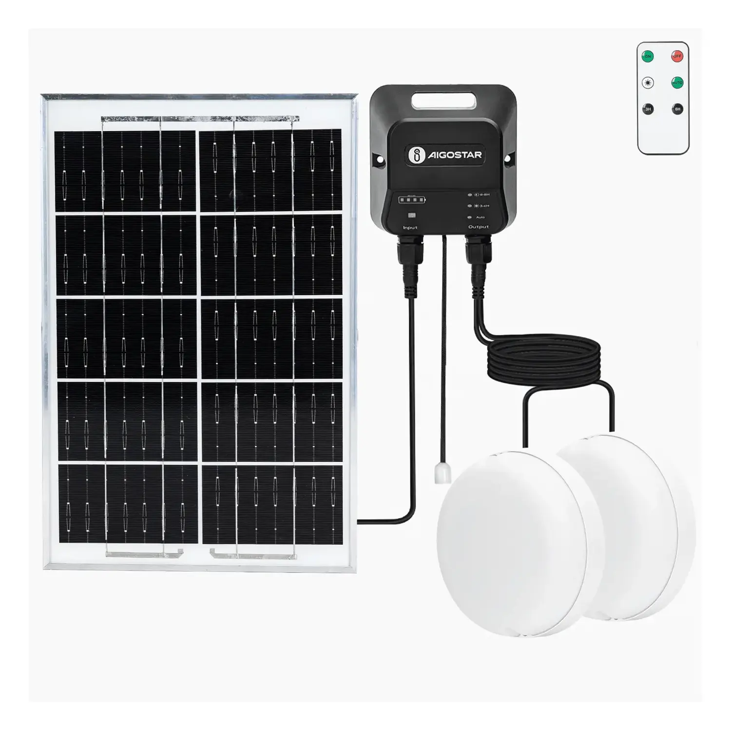 immagine del prodotto Plafoniera solare con accumulatore fotovoltaico 35W*2 6500K