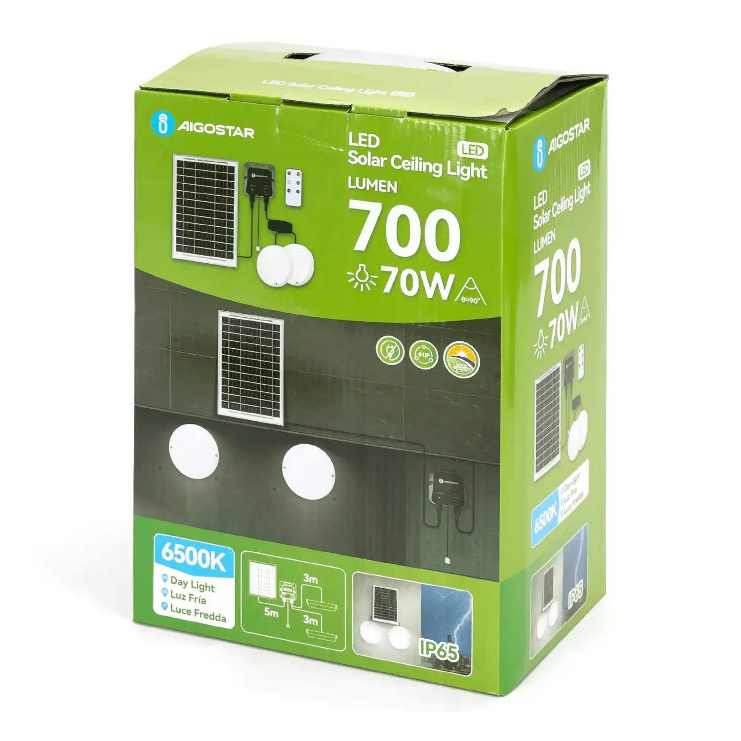 immagine Plafoniera solare con accumulatore fotovoltaico 35W*2 6500K