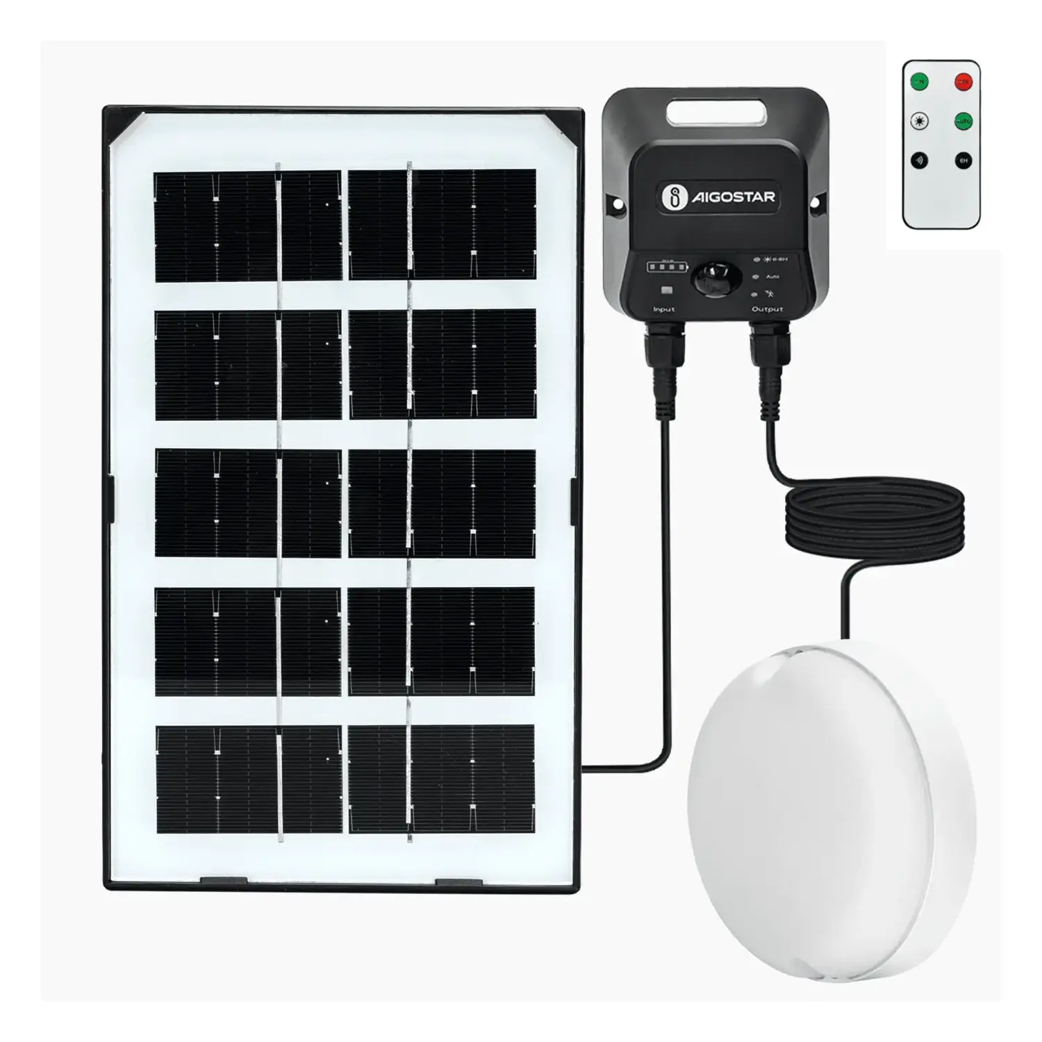 immagine del prodotto Plafoniera solare con accumulatore fotovoltaico 35W 6500K con sensore