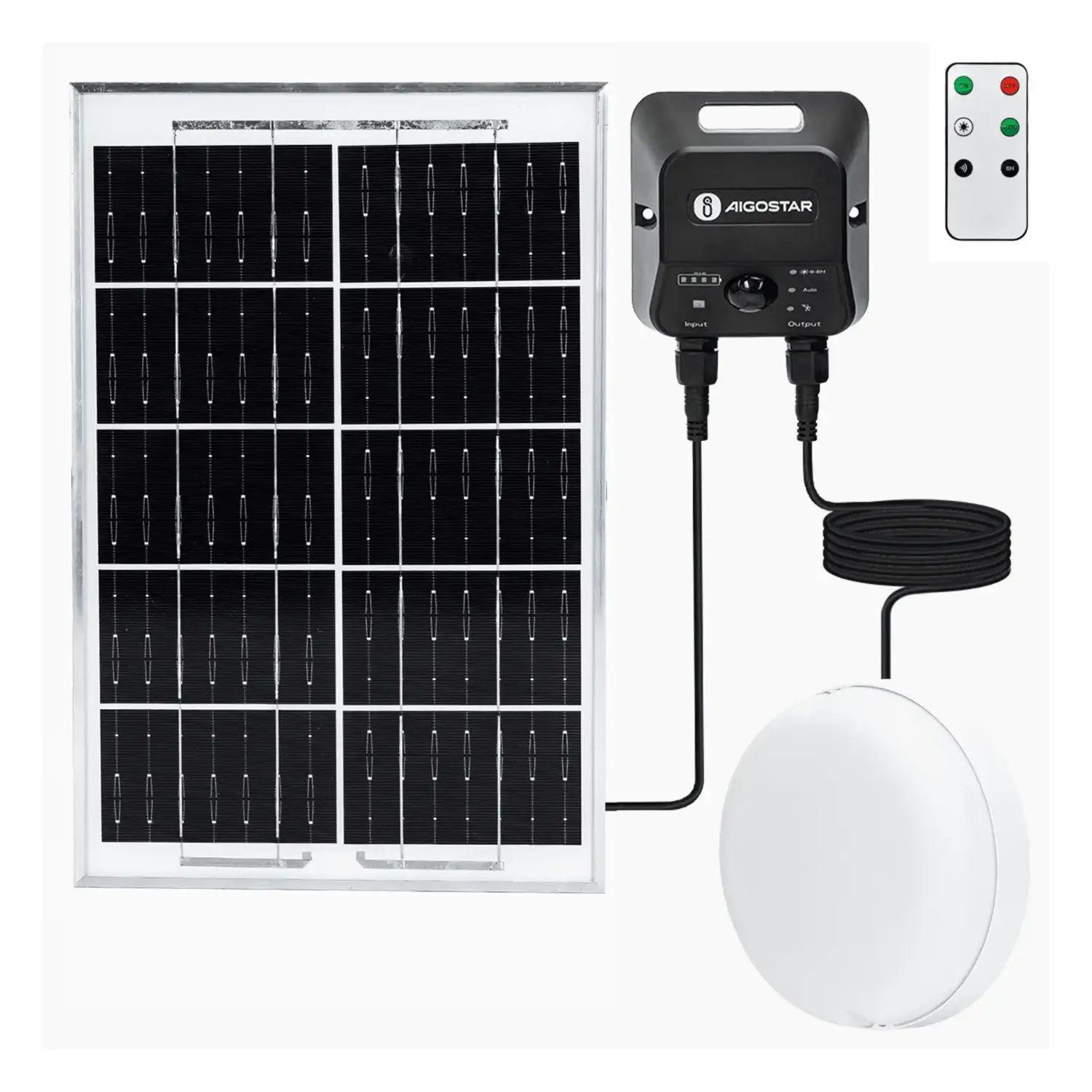 immagine del prodotto Plafoniera solare con accumulatore fotovoltaico 70W 6500K con sensore