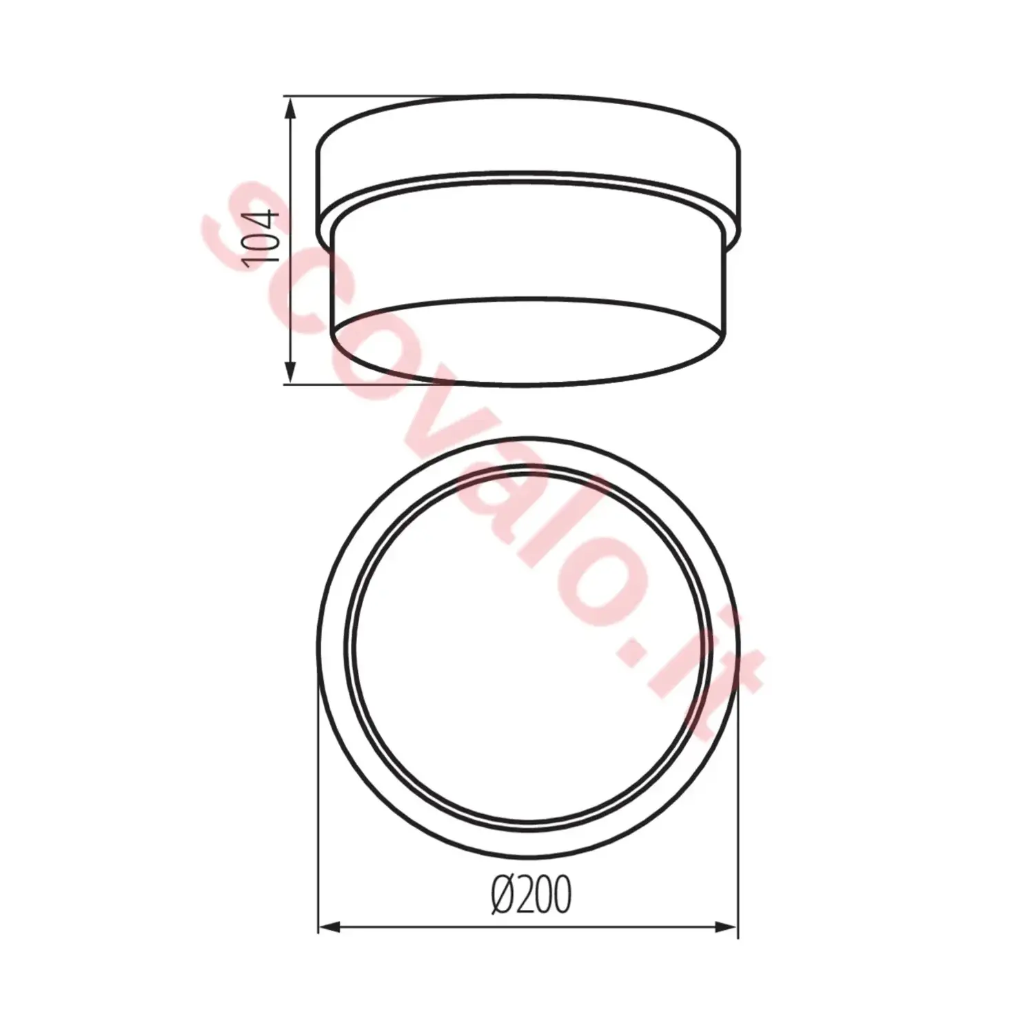 immagine plafoniera stagna vetro 230v e27 200 mm bianco