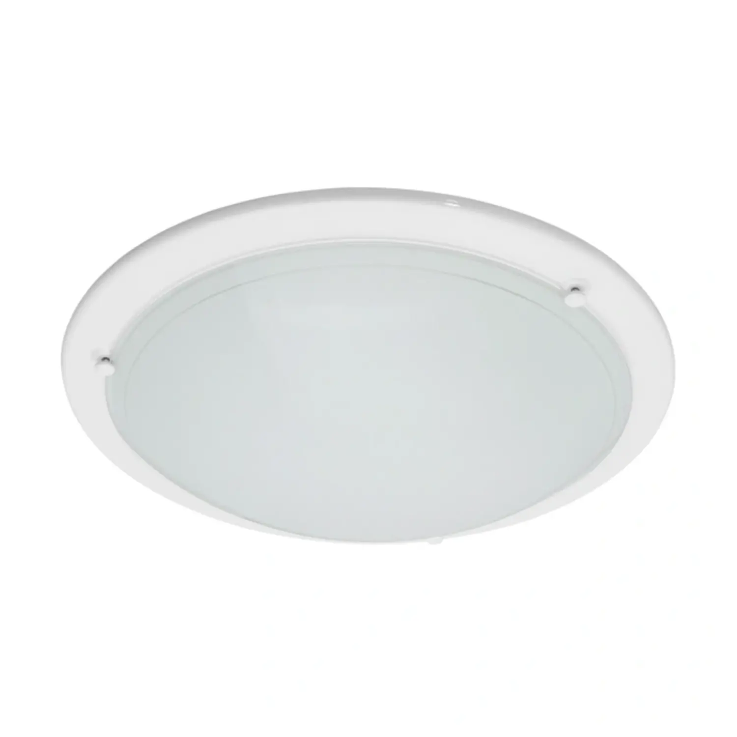 immagine plafoniera tonda in vetro curvato soffitto e27 385 mm bianco