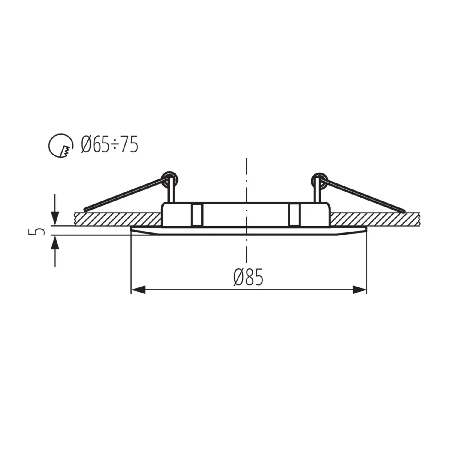 immagine porta faretto da incasso decorativo luto gx5,3 cromo satinato fisso foro 75 mm