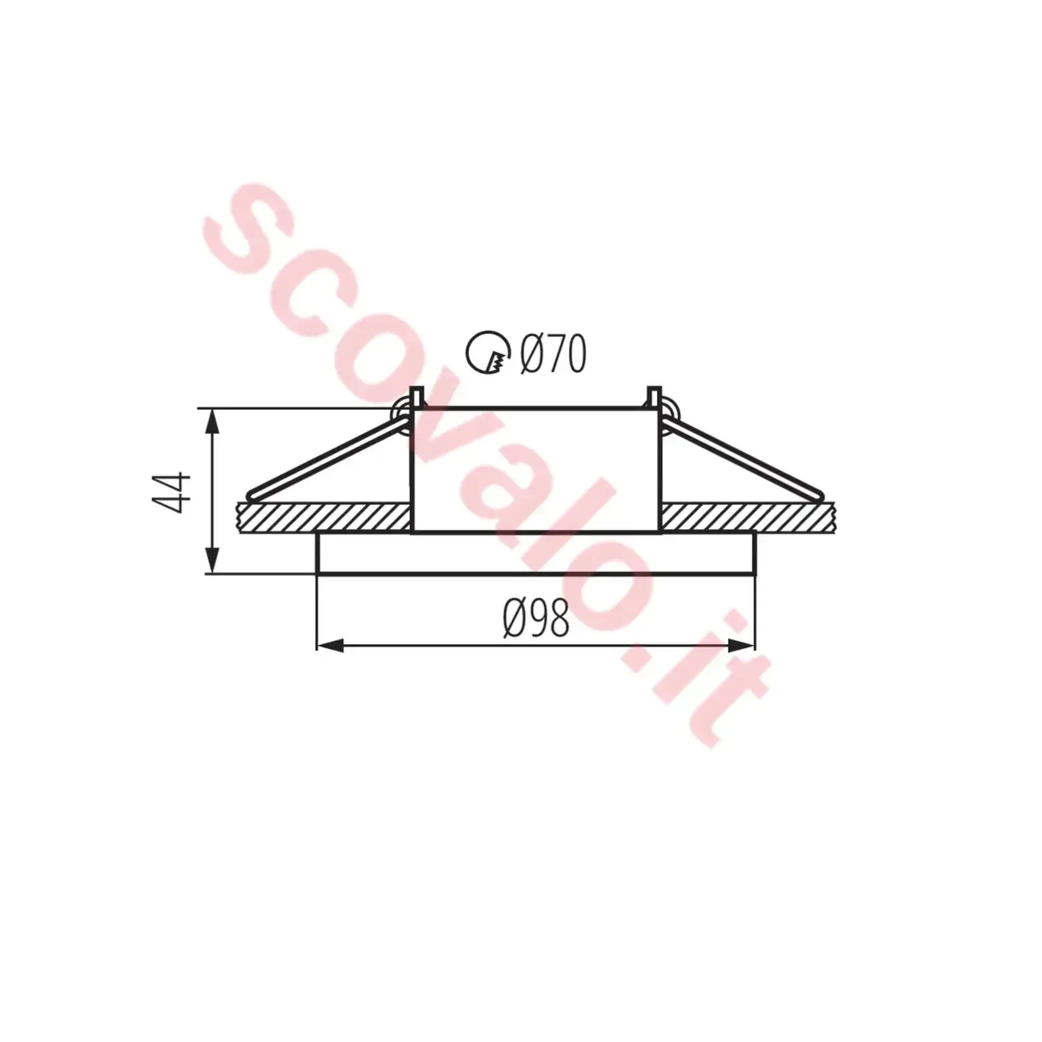 immagine porta faretto incasso anello doppio colore 230v gu10 cromo