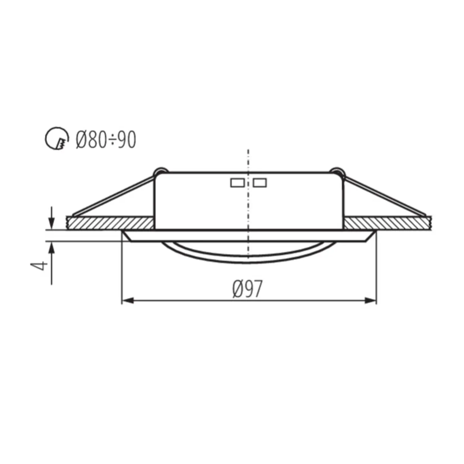immagine porta faretto incasso argus gu10 bianco orientabile foro 80 mm tondo