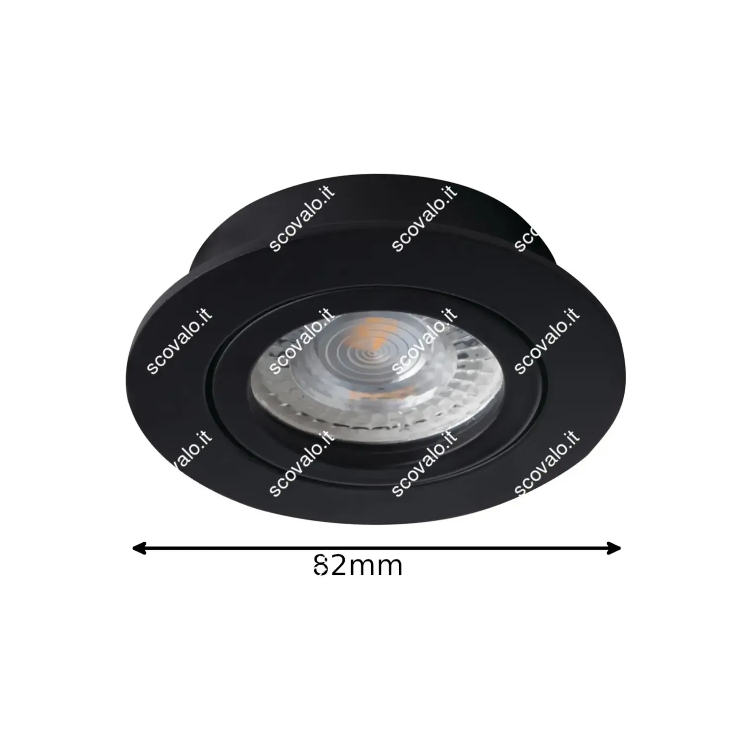 immagine porta faretto incasso dalla gx5,3 nero 1 luce orientabile tondo