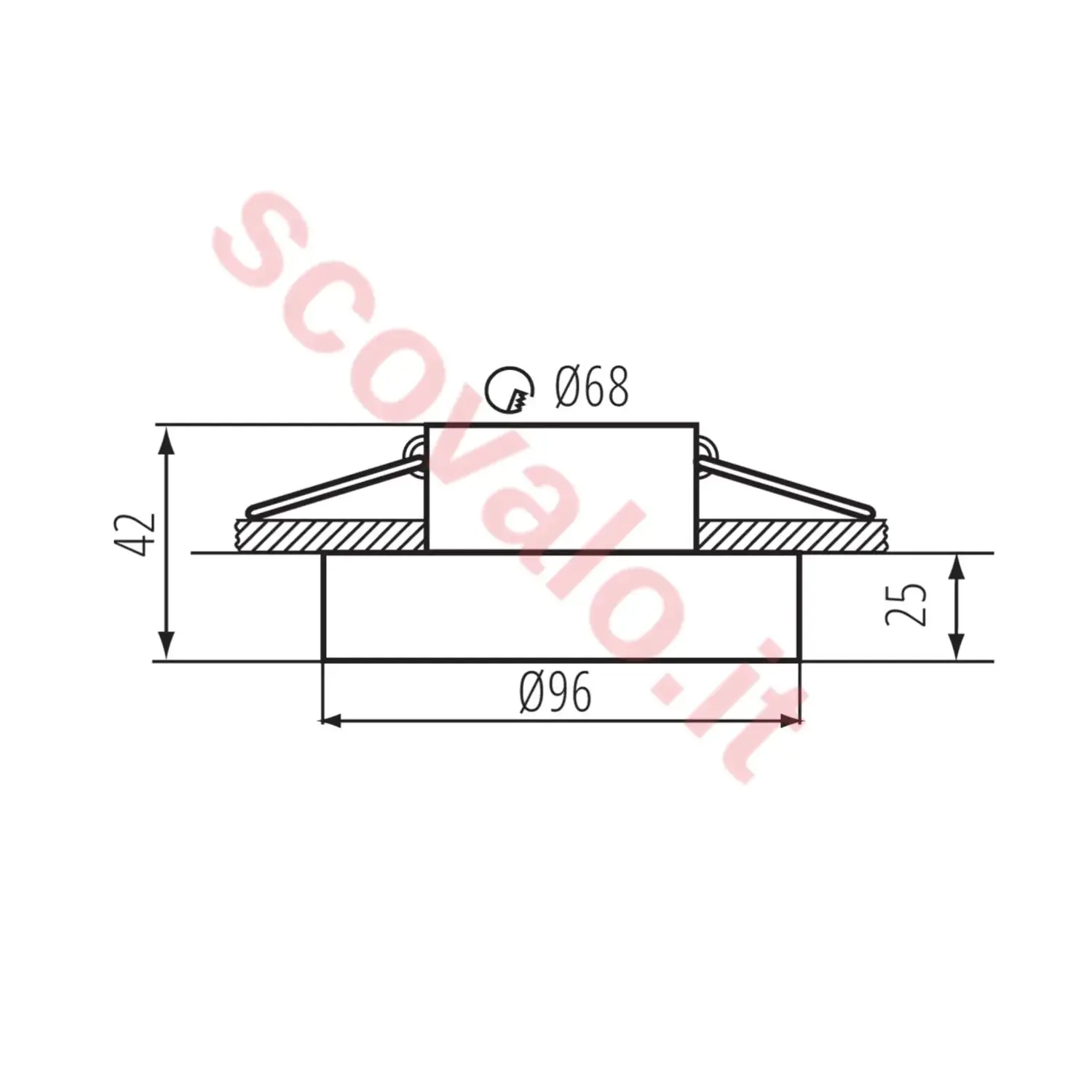 immagine porta faretto incasso eliceo decorativo 230v gu10 nero tondo