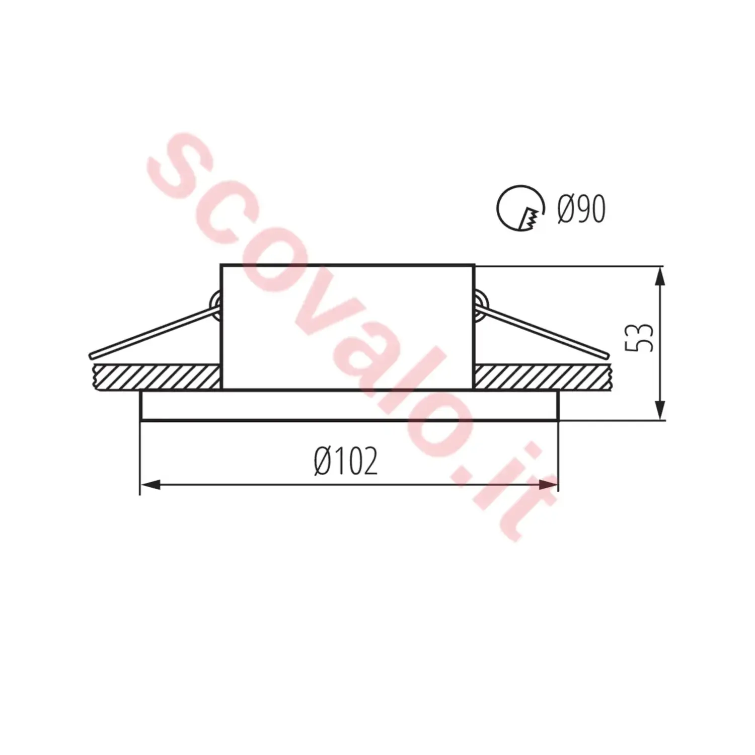 immagine porta faretto incasso imines gu10 bianco fisso foro 90 mm tondo