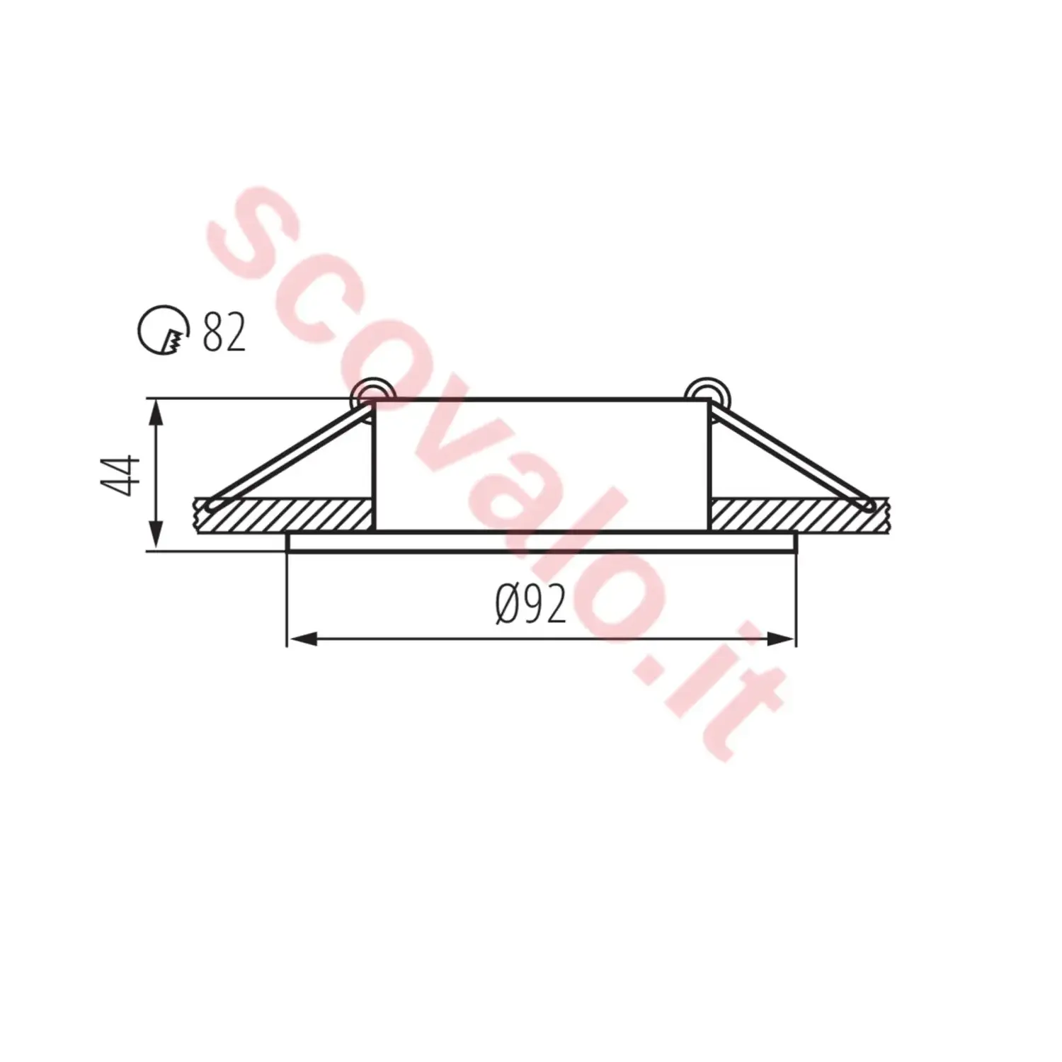 immagine porta faretto incasso ivri gu10 bianco orientabile foro 80 mm tondo