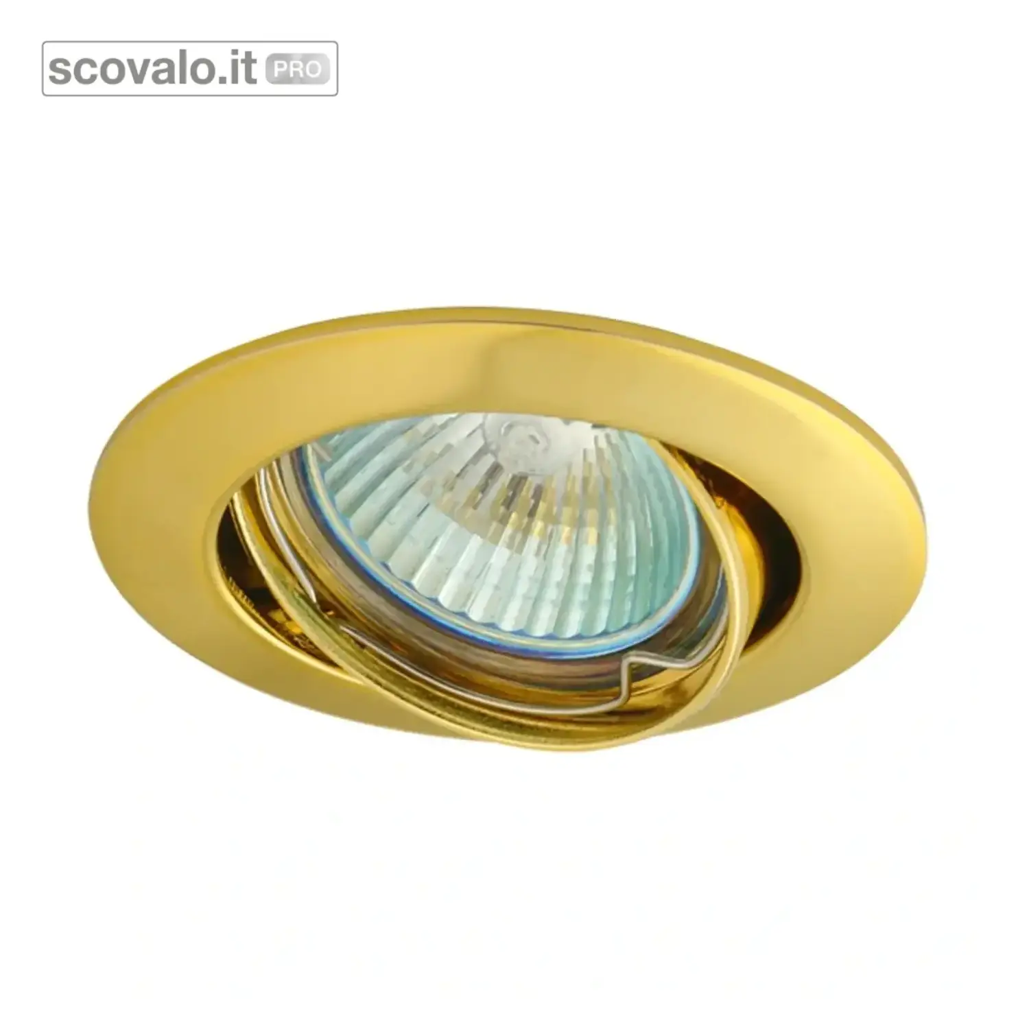 immagine del prodotto Portafaretto Incasso Orientabile Oro GU10 Diametro 75mm Alluminio