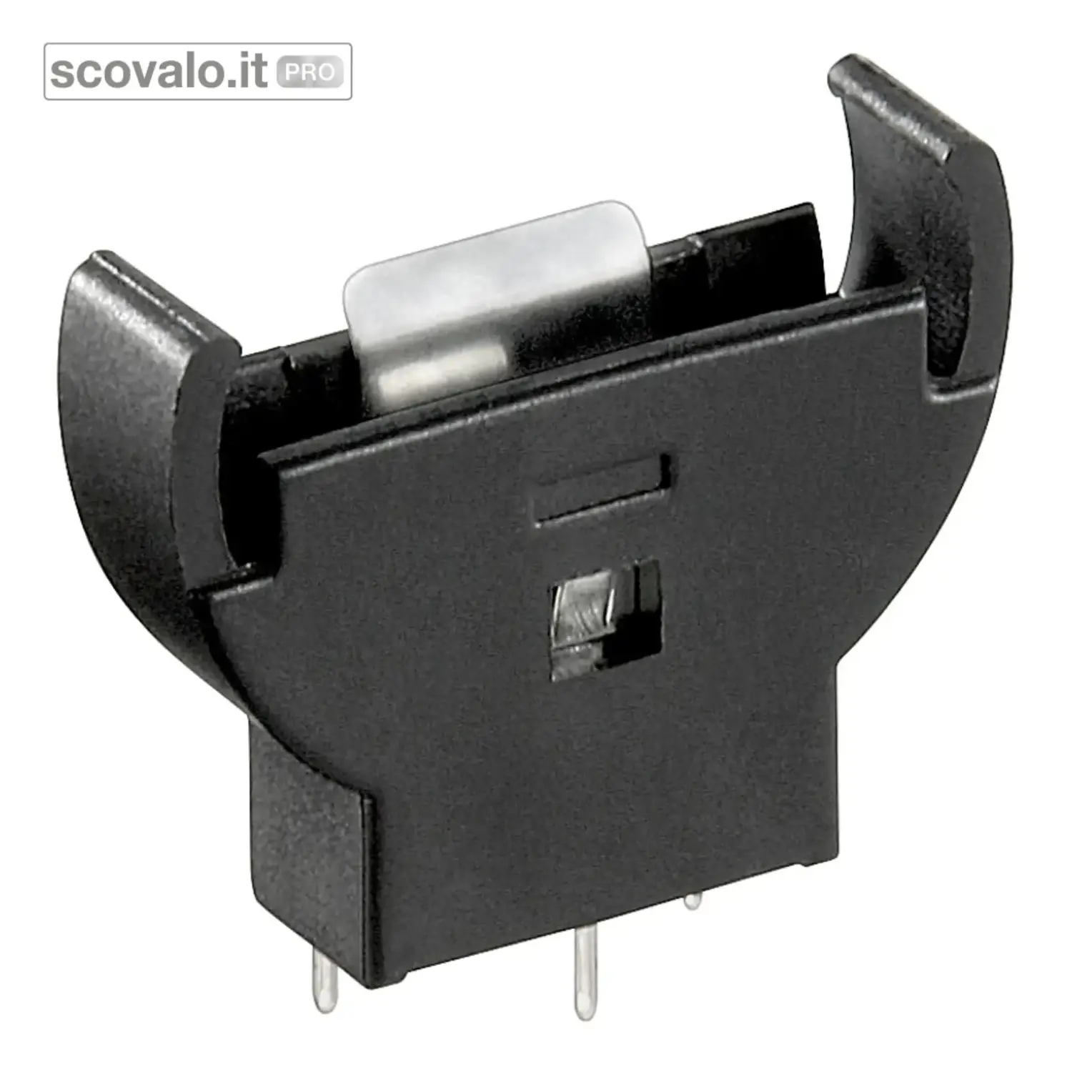 immagine del prodotto Portabatteria CR2032 Verticale 20mm PCB Supporto 3 Pin Nero