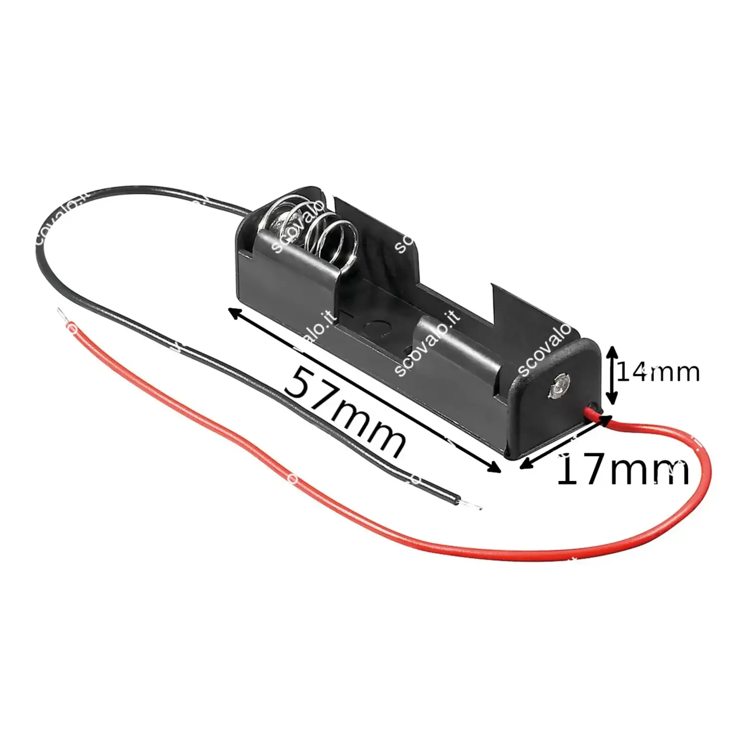 immagine portabatteria per 1 batteria stilo aa con cavo box contenitore