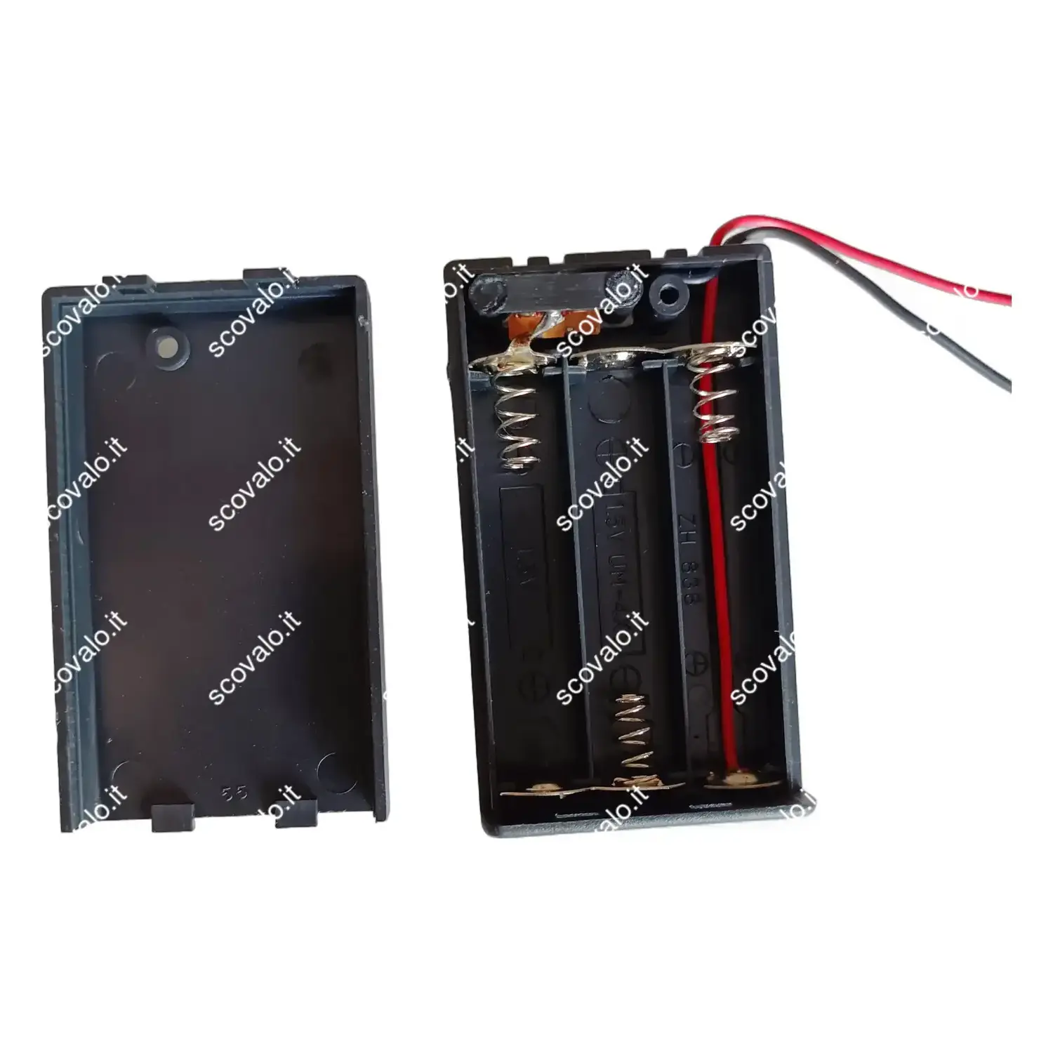 immagine portabatterie 3 x mini stilo aaa con interruttore contenitore box batteria