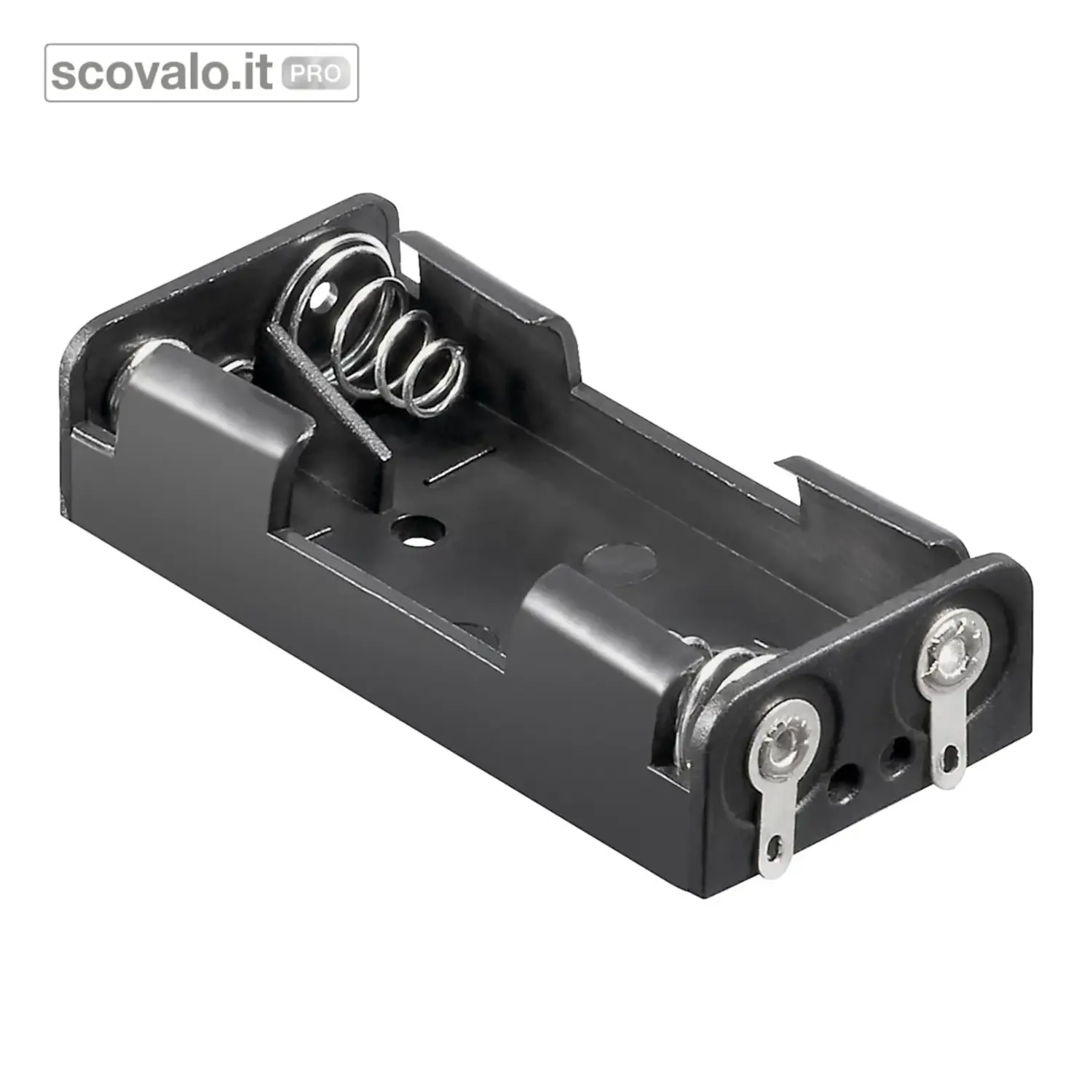 immagine del prodotto Portabatterie 2x AAA Mini Stilo Nero con Collegamento a Saldare U