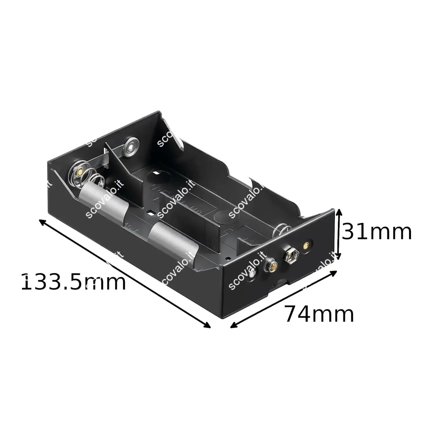 immagine portabatterie per 4 batterie torcia d con collegamento a pressione box