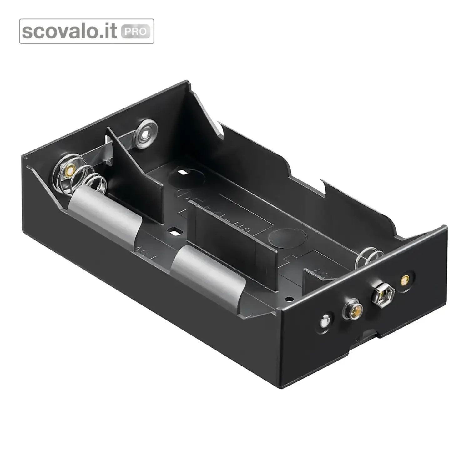 immagine del prodotto Portabatterie 4x D Mono Connessione a Pressione Box Nero 133x74mm