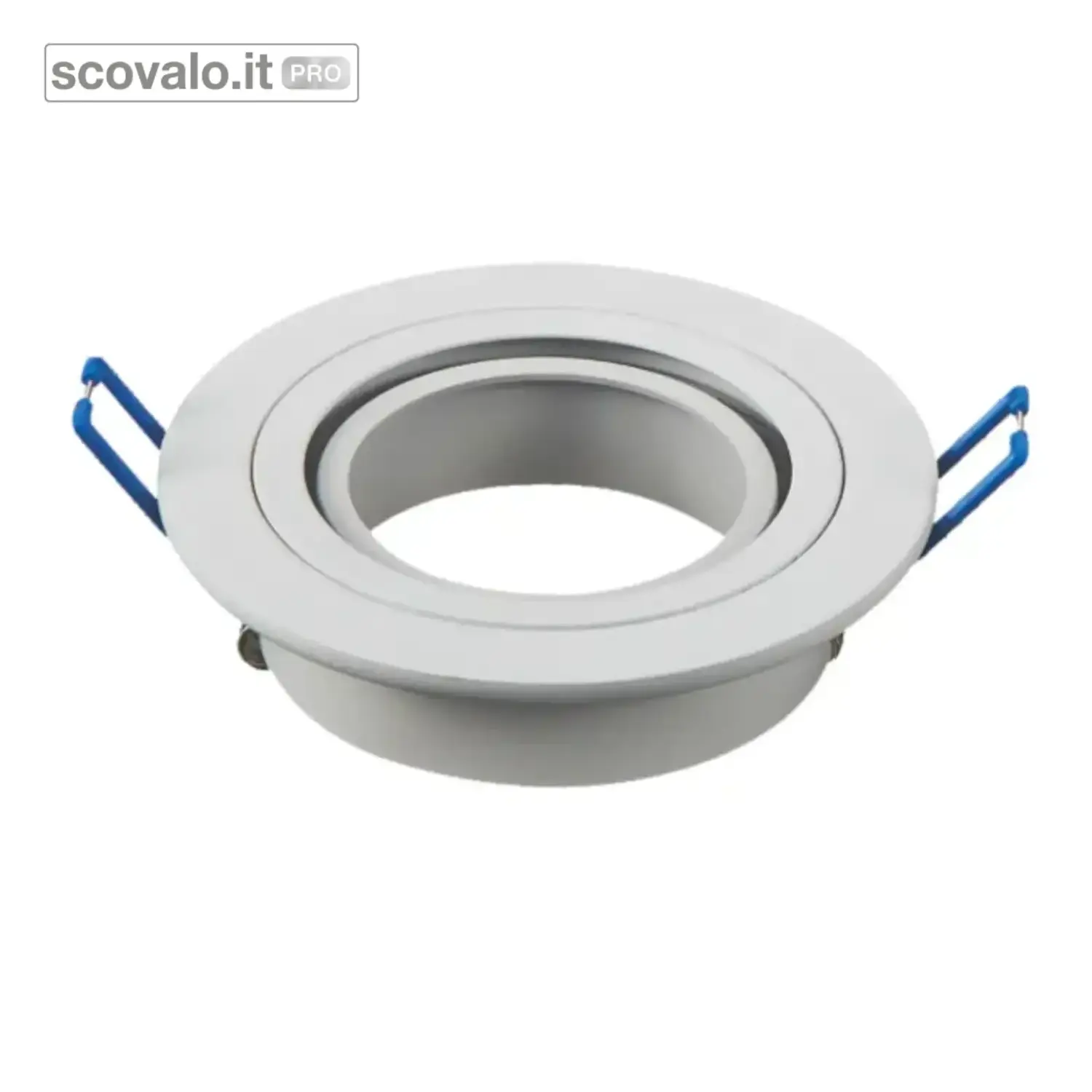 immagine del prodotto Portafaretto 1 Posto Orientabile GU10 Bianco Alluminio Foro 75mm