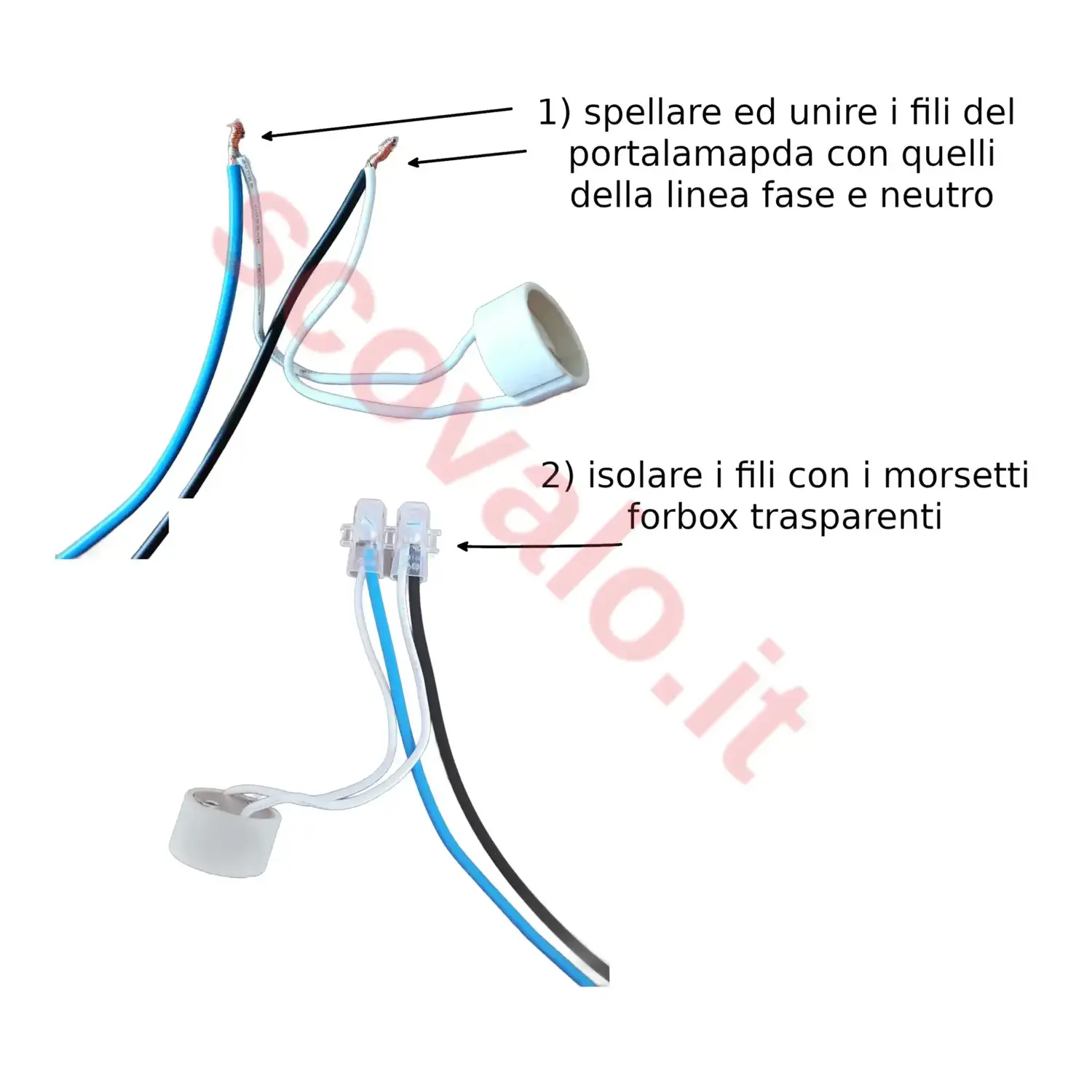 schema elettrico collegamento portalampada gu10