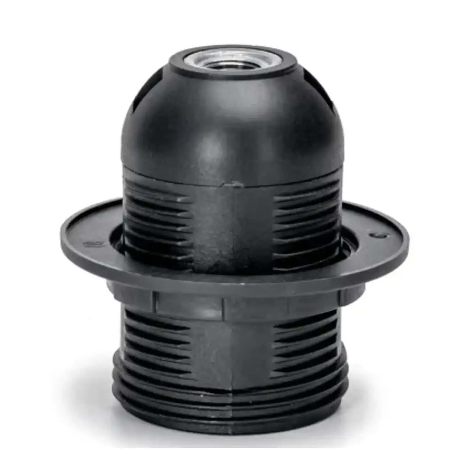 immagine portalampada con ghiera porta lampadina filettato e27 nero