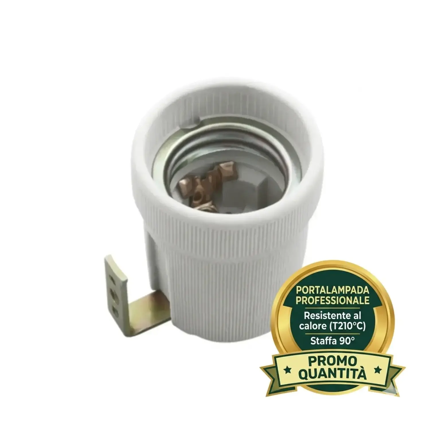 immagine portalampada in ceramica con staffetta 90 gradi e27