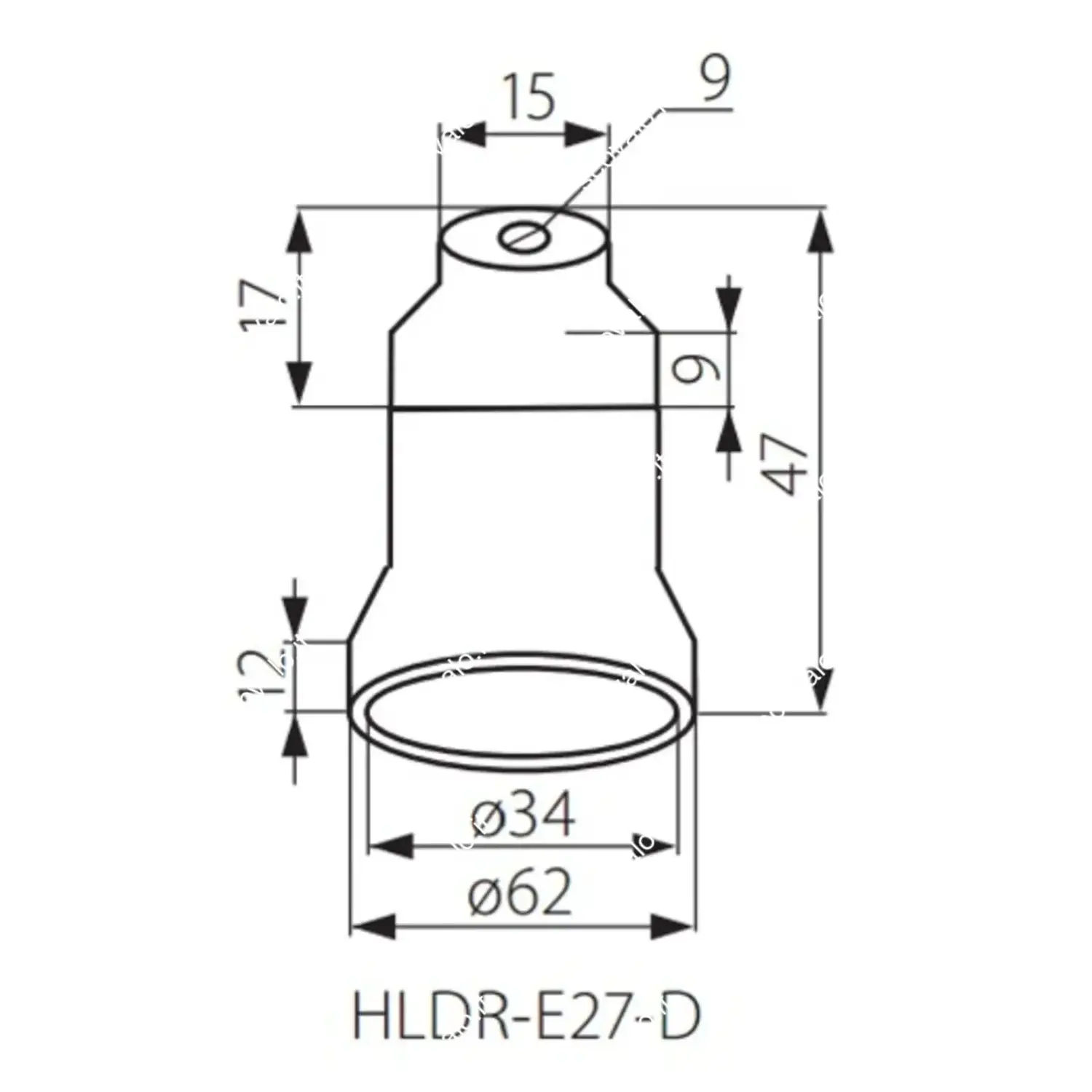 immagine portalampada staffetta superiore filettata in ceramica e27