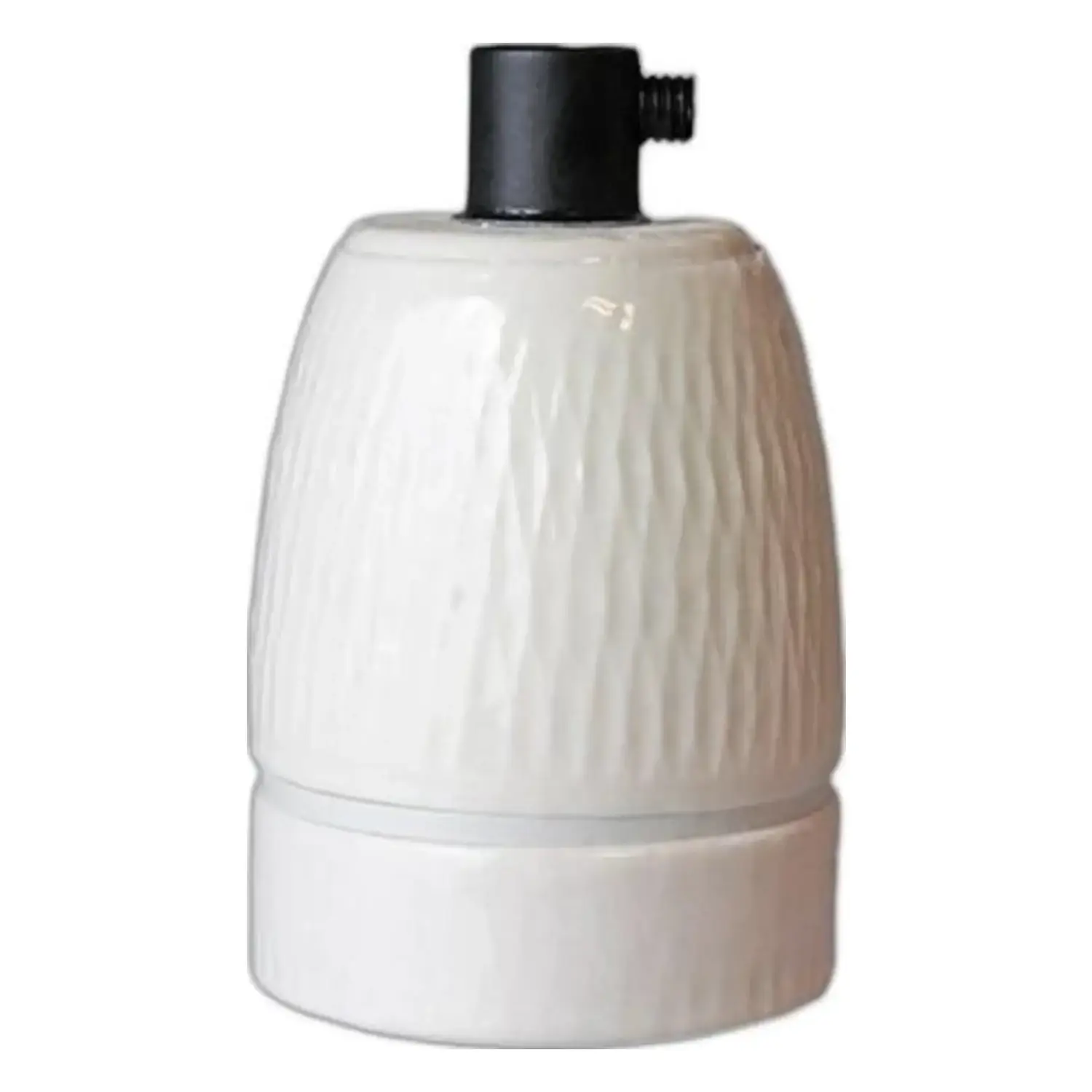 immagine del prodotto portalampada in porcellana porta lampadina colorato e27 bianco