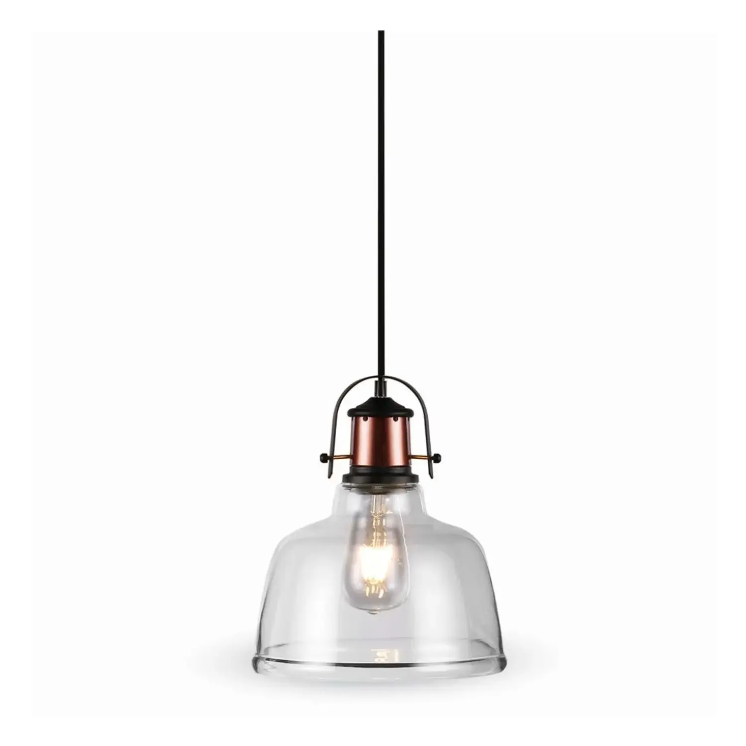 immagine del prodotto portalampada lampadario cupola sospeso pendente vetro e27 trasparente
