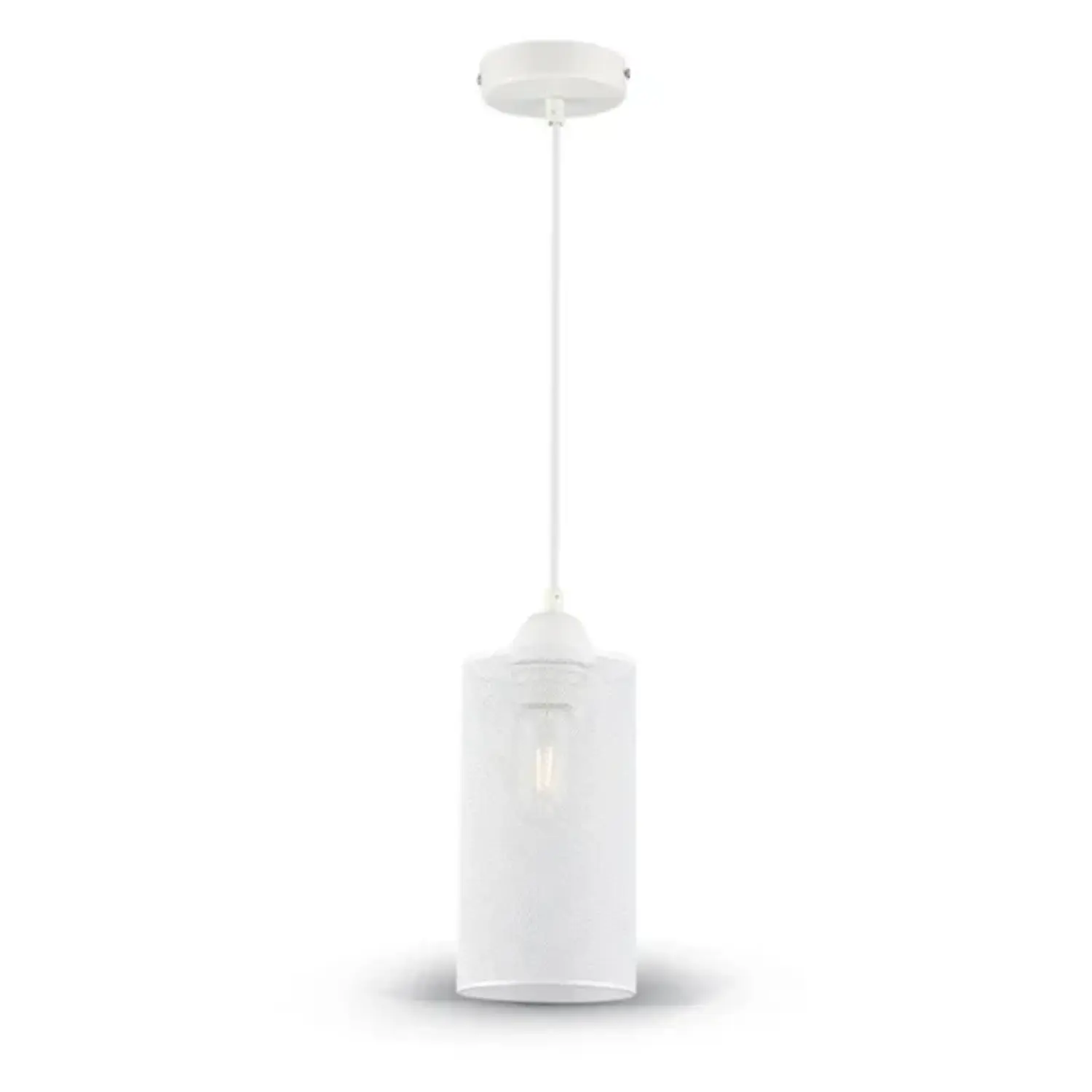 immagine del prodotto portalampada lampadario pendente traforato 130 soffitto e27 bianco