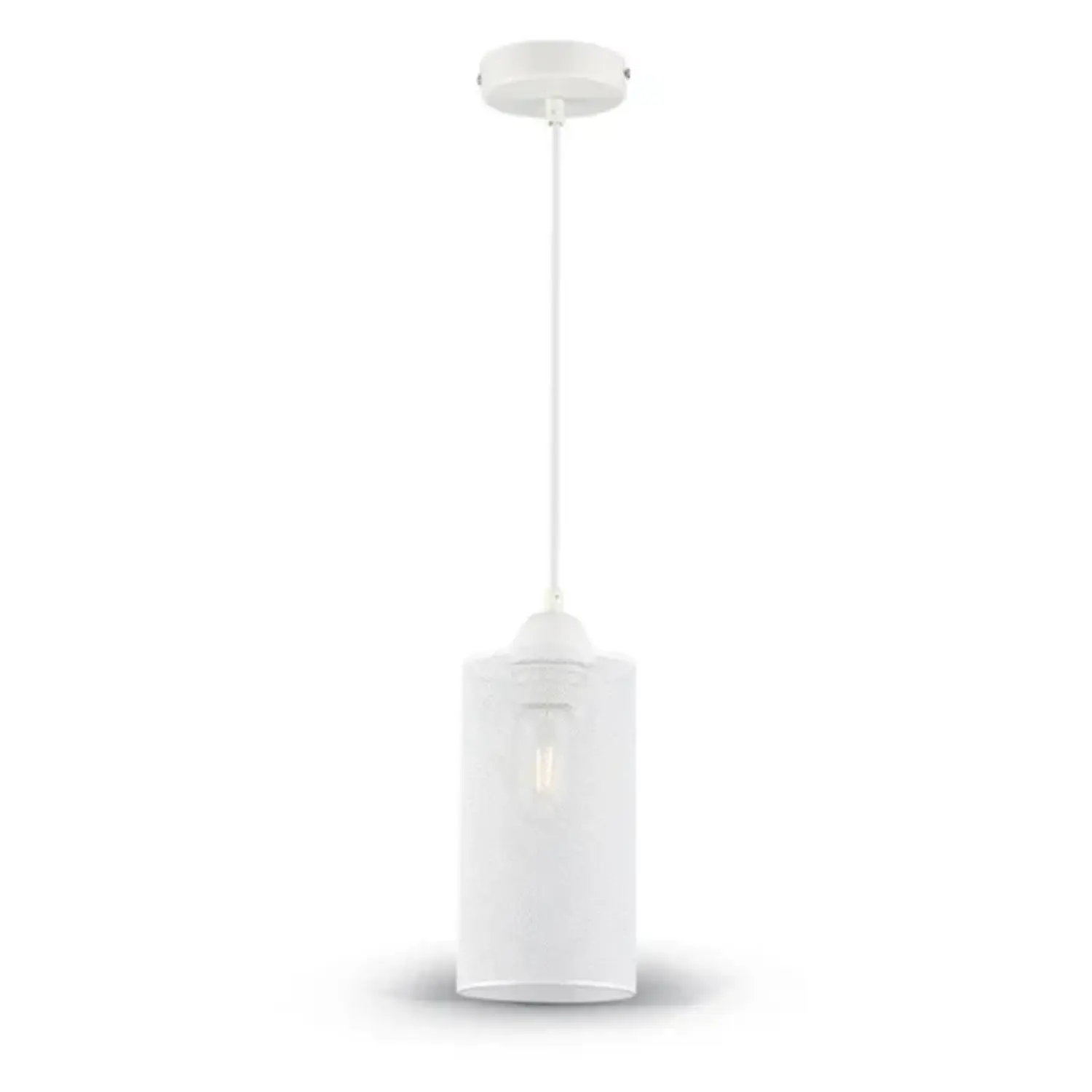 immagine portalampada lampadario pendente traforato 130 soffitto e27 bianco