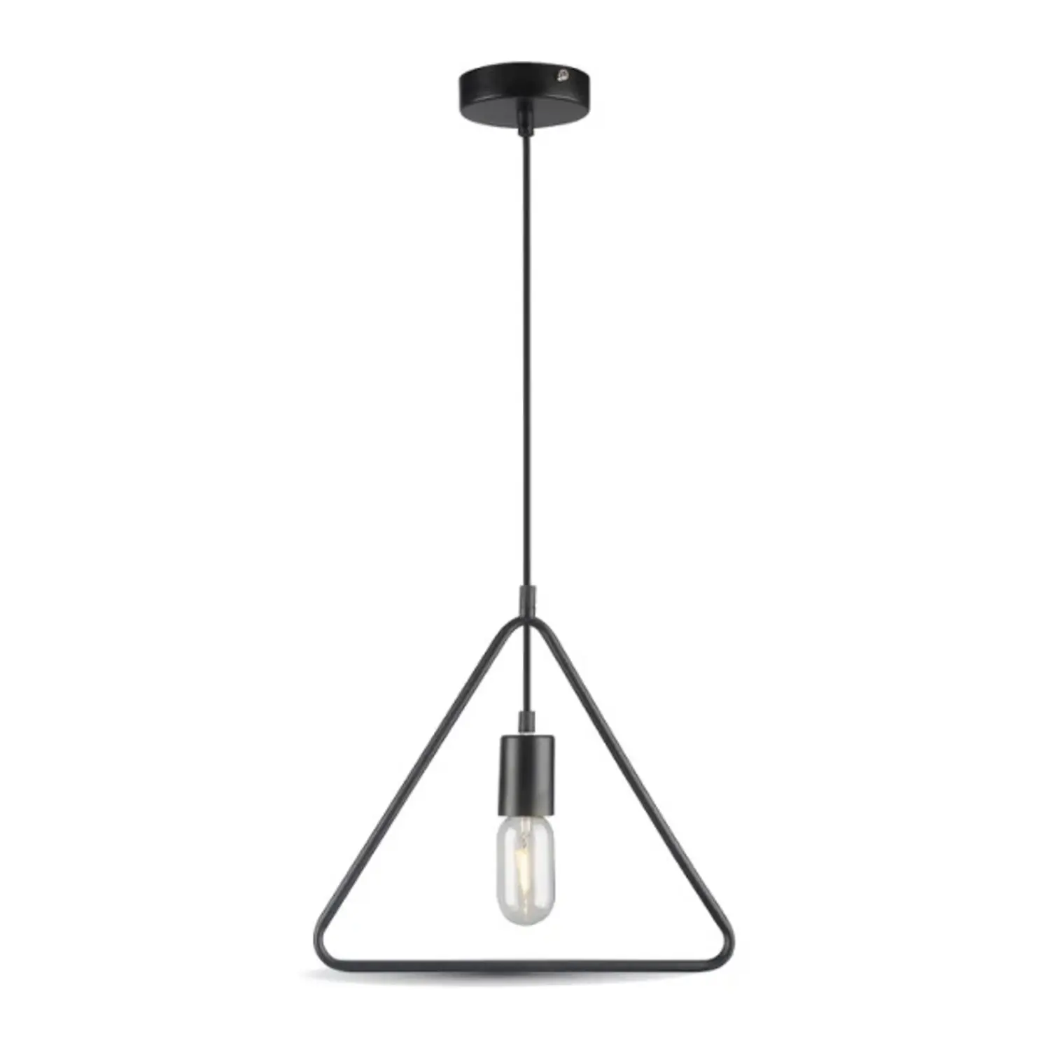 immagine del prodotto portalampada lampadario pendente triangolo moderno e27 nero